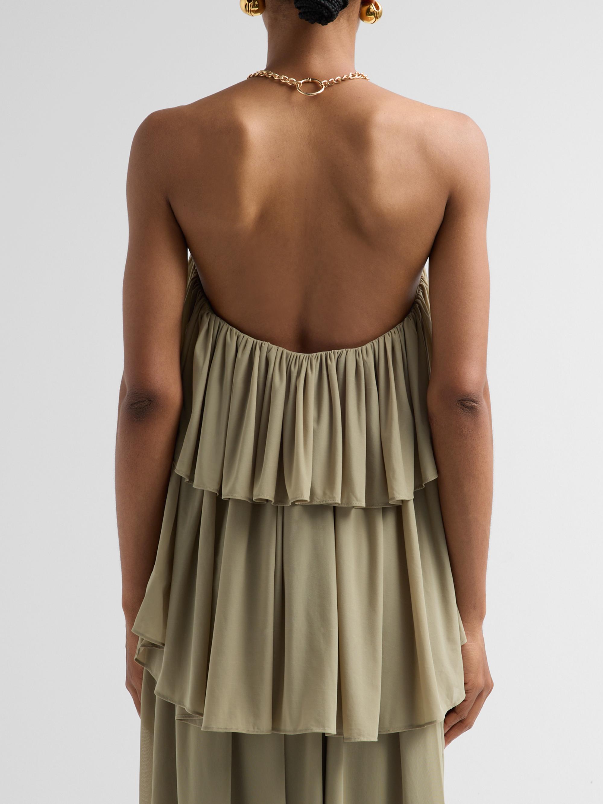 Ronny Kobo Women's Starla Tiered Halter Top - Elm | Thumbnail 3