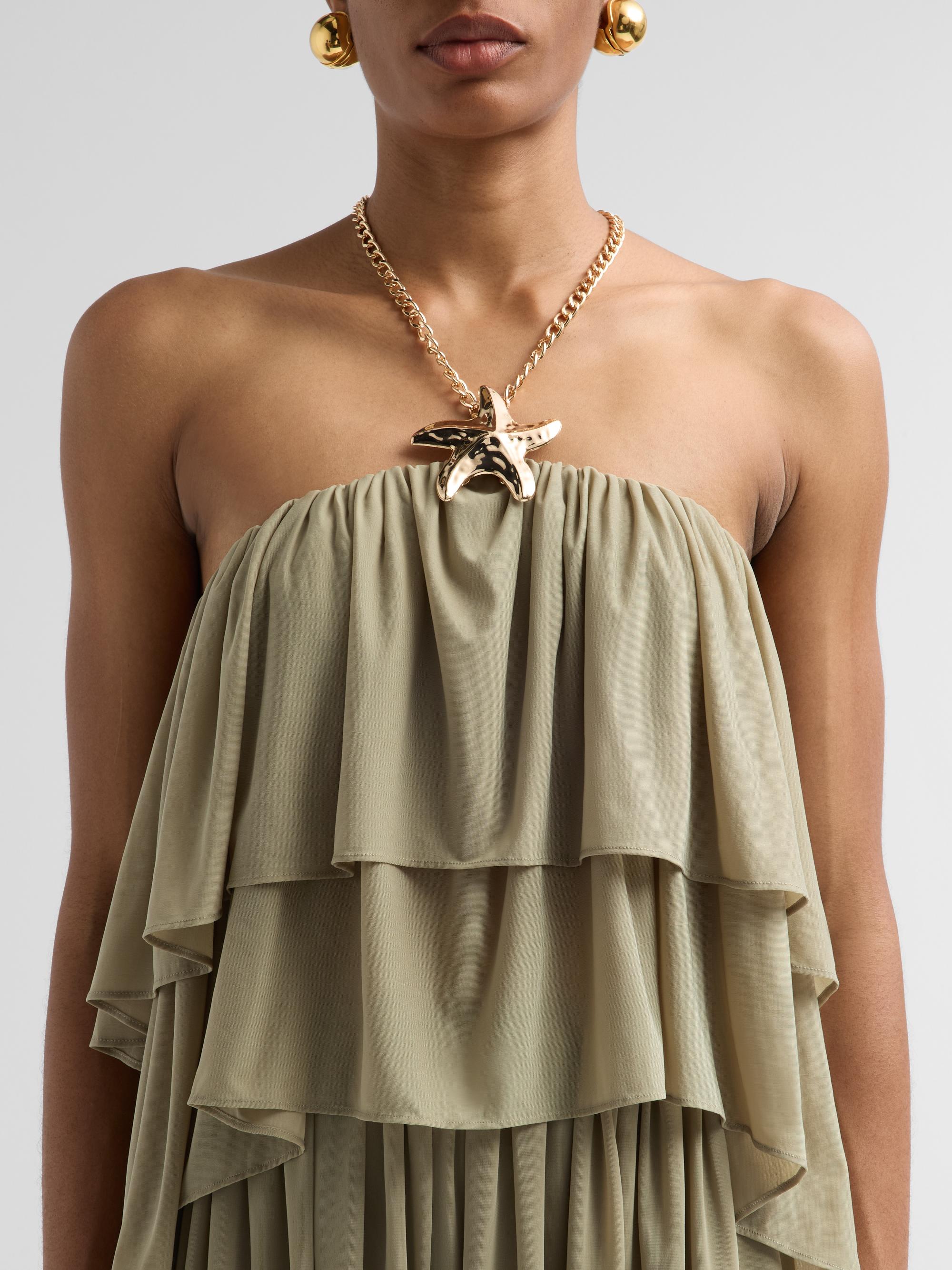 Ronny Kobo Women's Starla Tiered Halter Top - Elm | Thumbnail 5