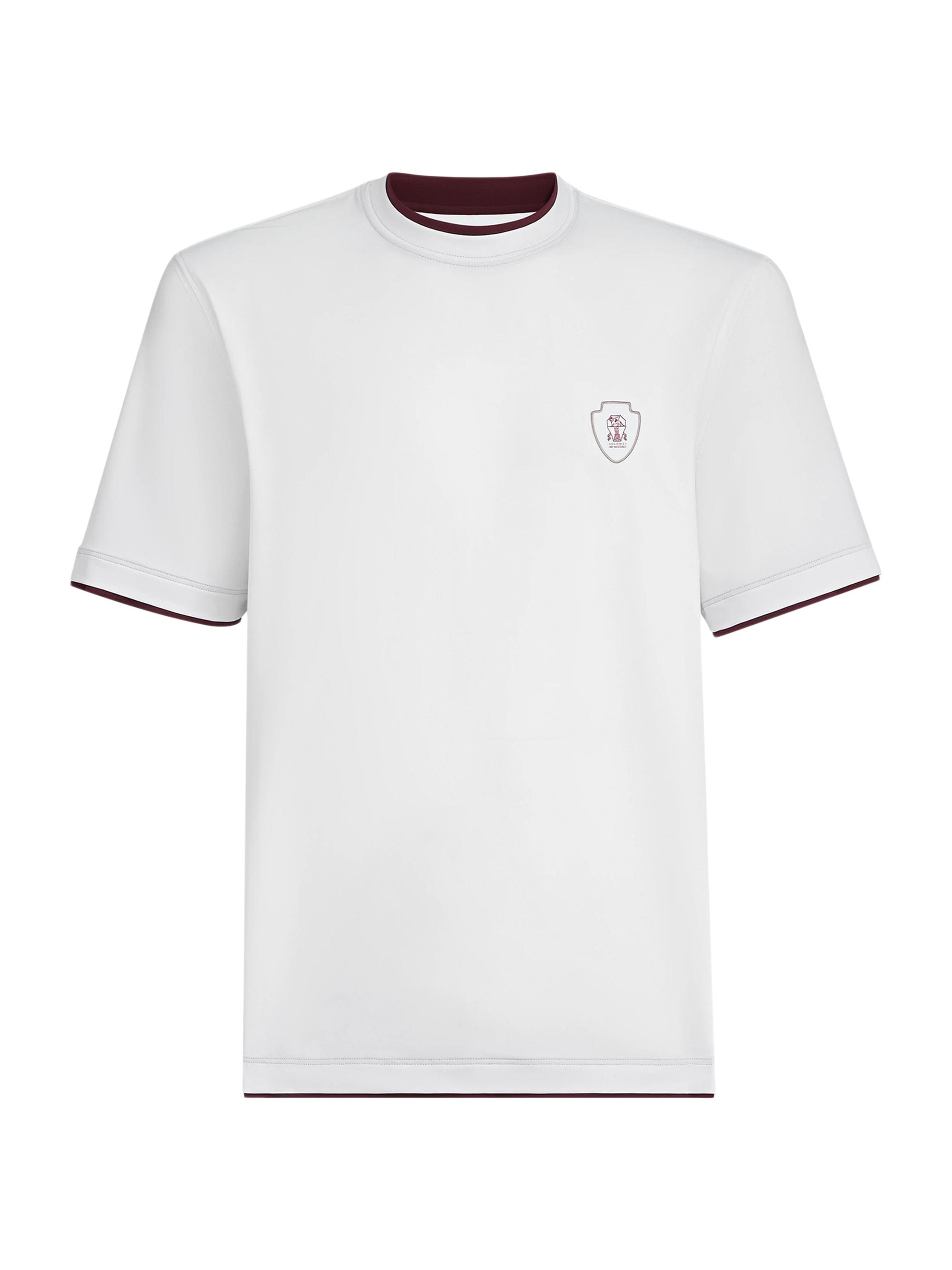 Brunello Cucinelli Men's Comfort Nylon Crew-Neck T-Shirt with Faux Layering - White