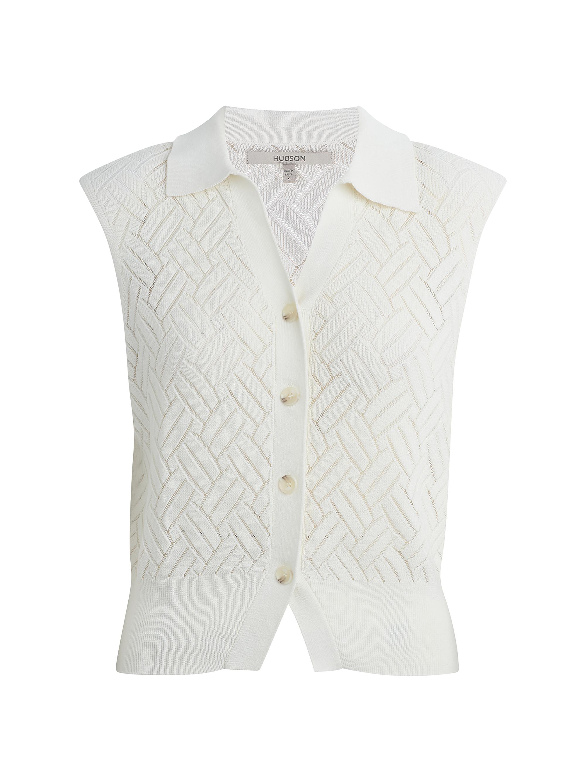 Hudson Jeans Women's Cap Sleeve Rib-Knit Top - Starch