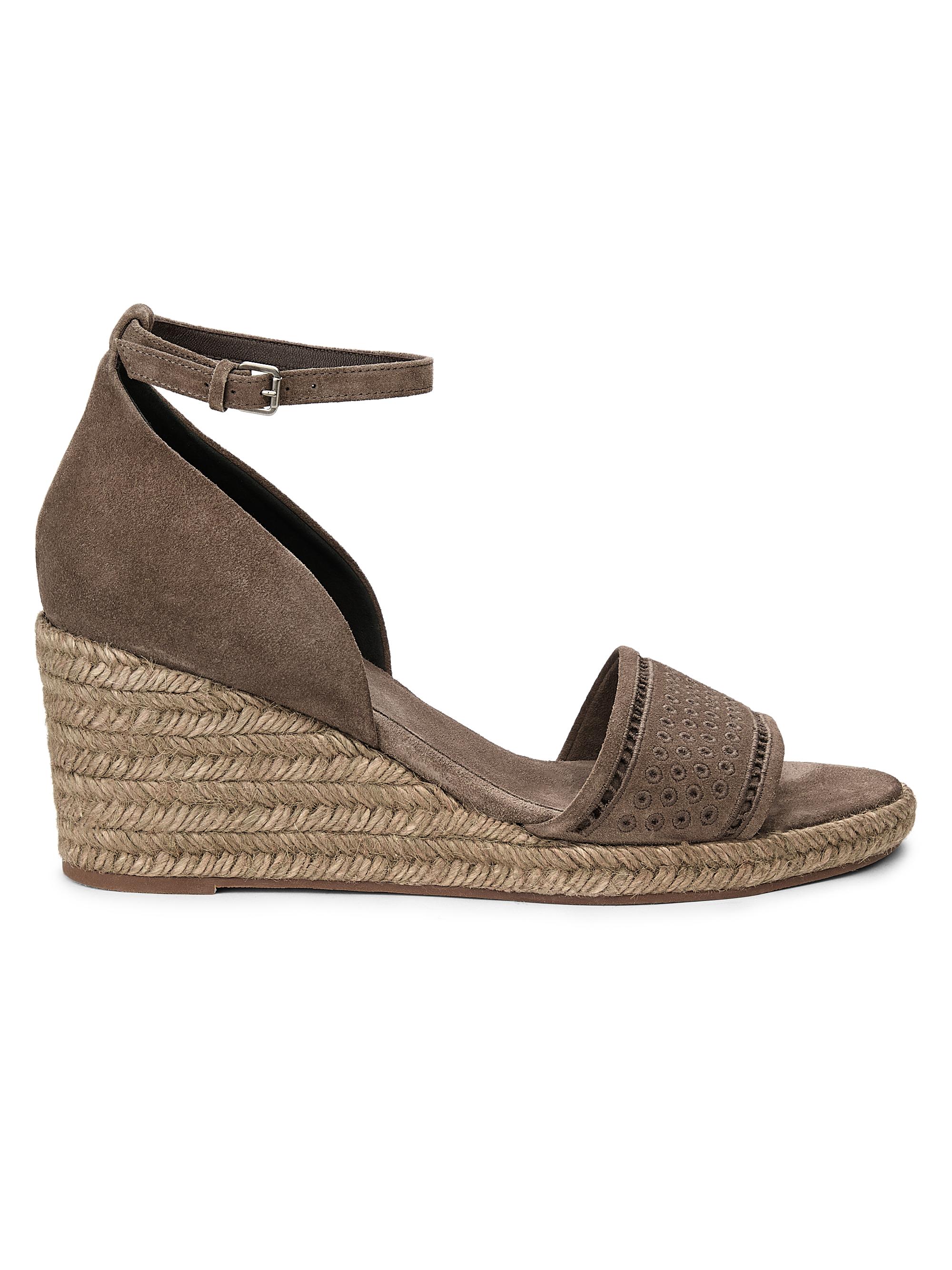 Brunello Cucinelli Women's Suede Espadrille Wedge Sandals - Grey