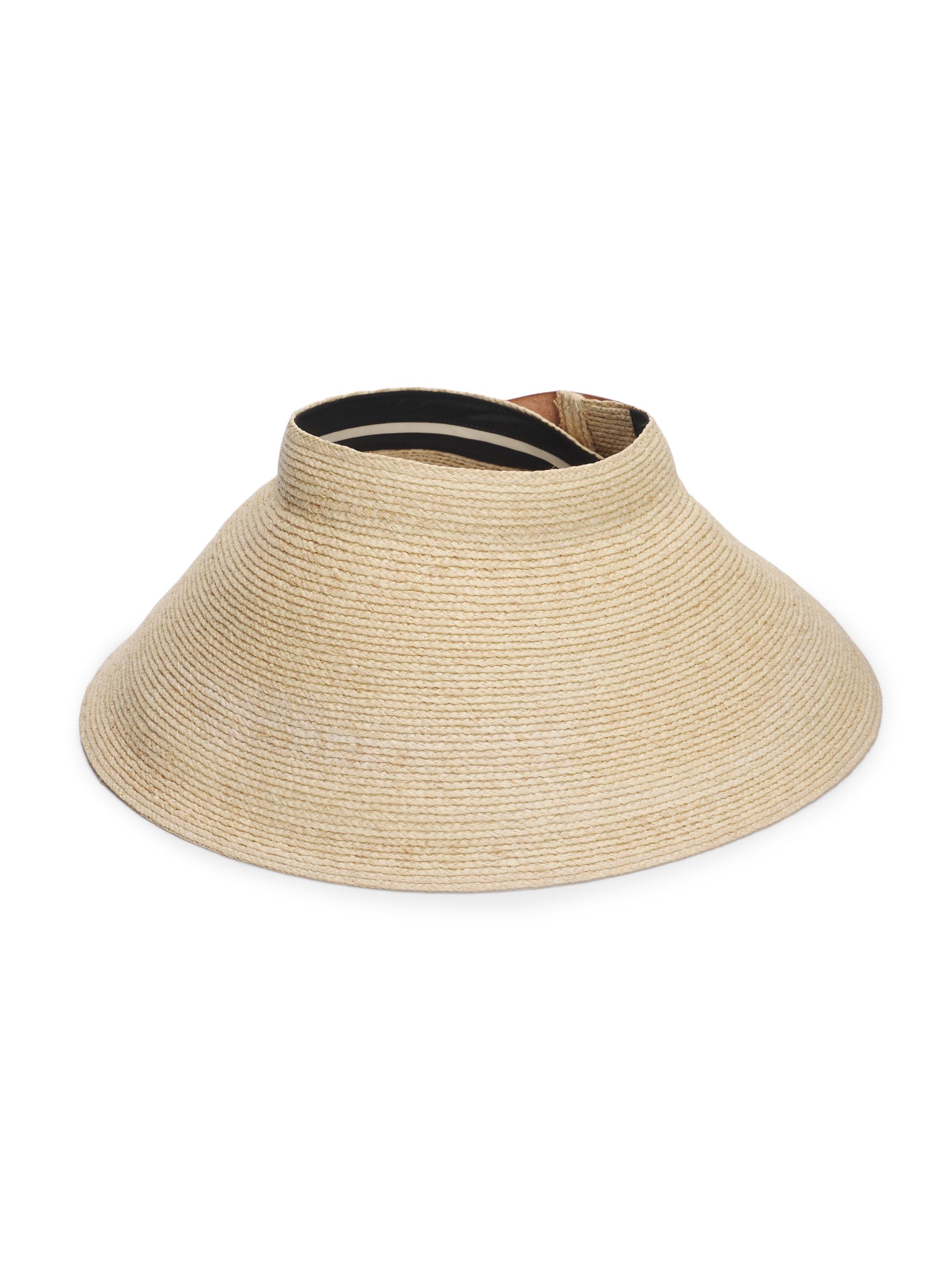 rag & bone Women's Meredith Rollable Raffia Visor - Natural Straw