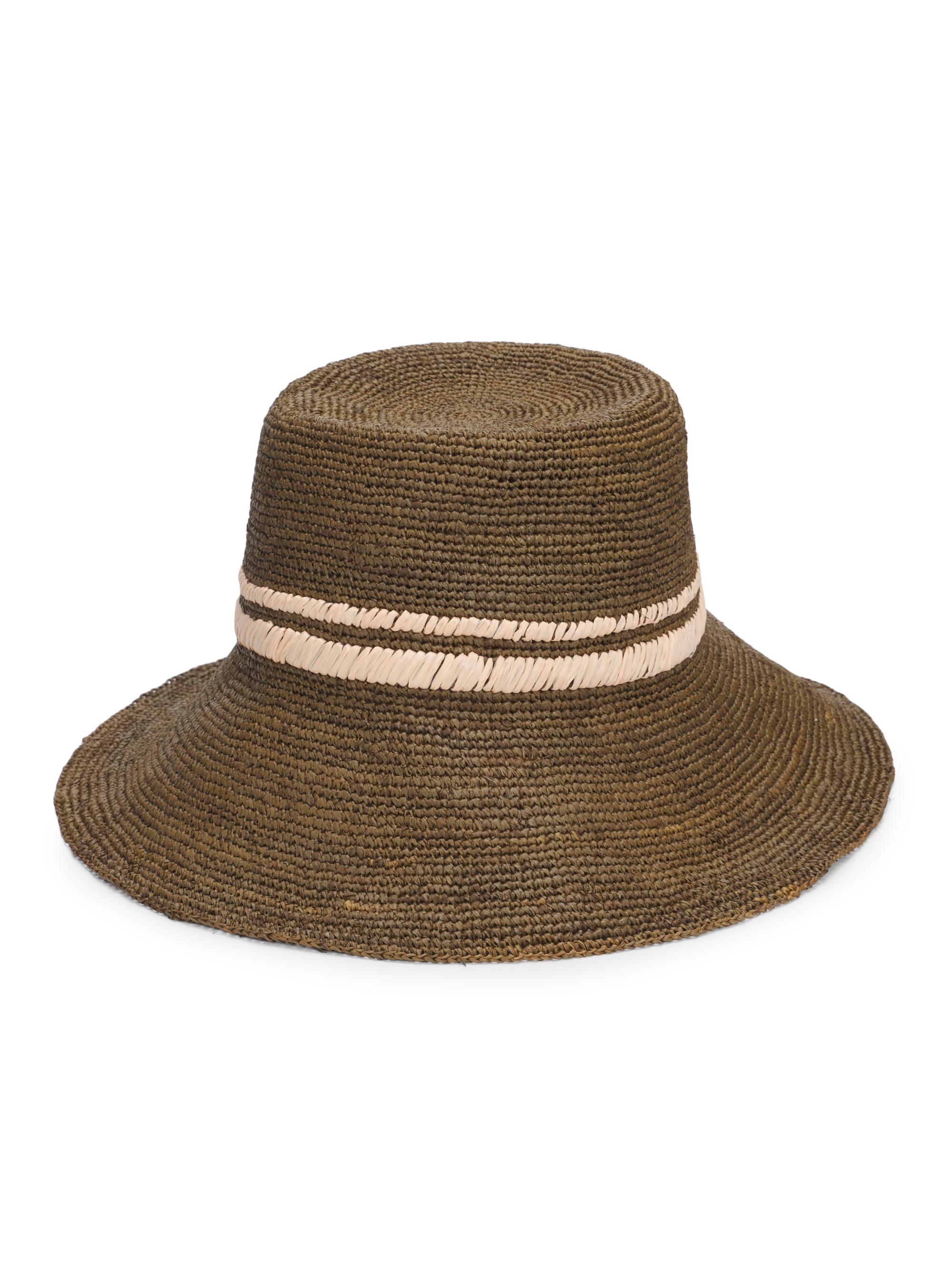 rag & bone Women's Jade Rollable Raffia Bucket Hat - Natural Sage