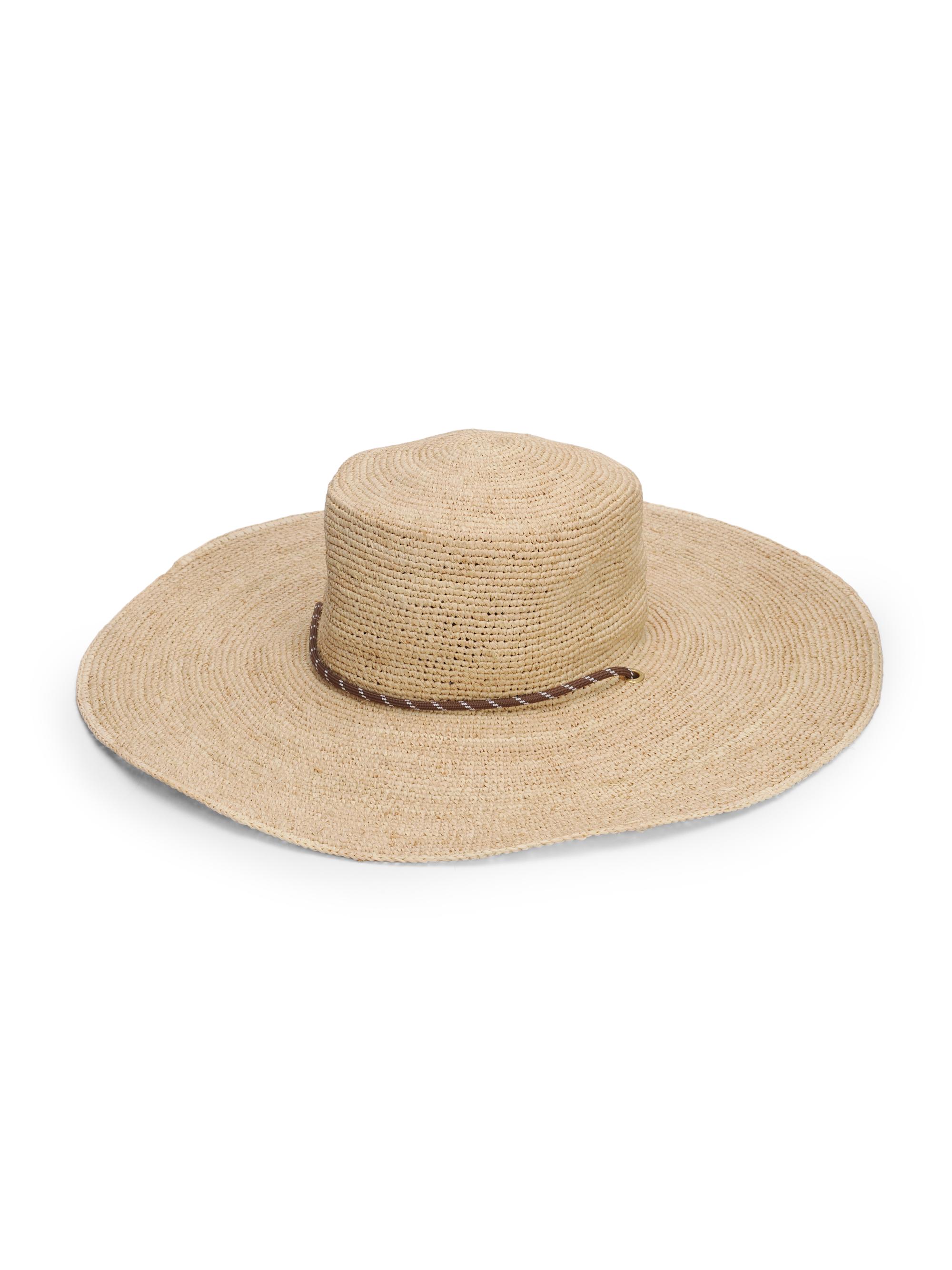 rag & bone Women's Frankie Raffia Boater Hat - Natural Crochet