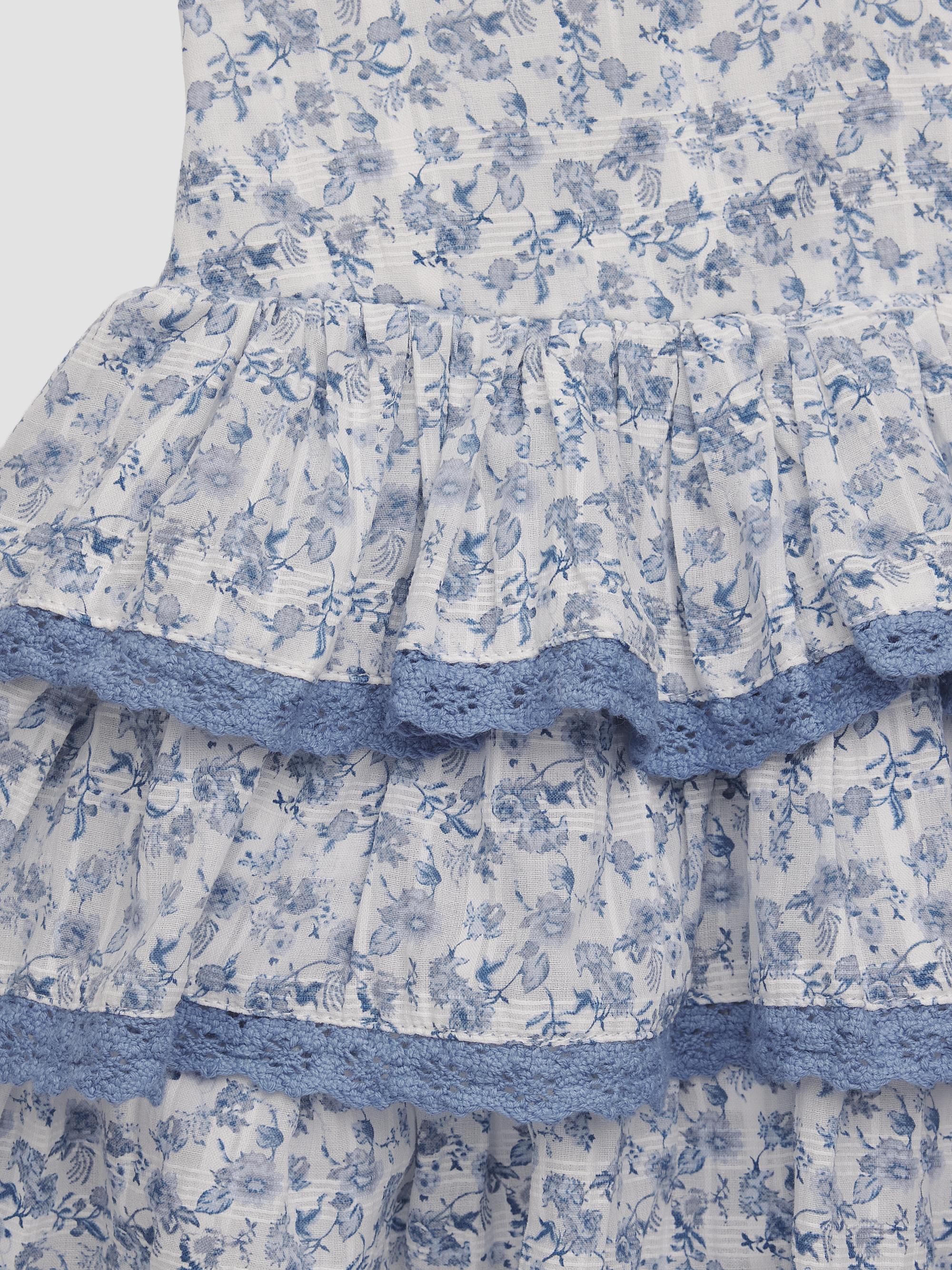 KatieJ NYC Girl's Floral Cotton Top & Skirt Set - Baby Blue White | Thumbnail 3