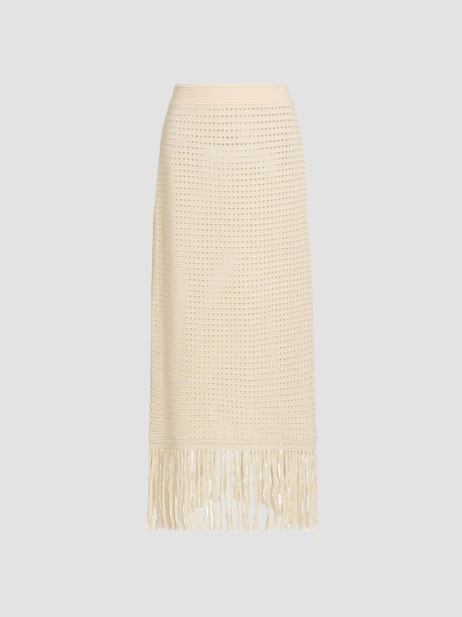 SAKS FIFTH AVENUE Zimmermann Indra Crochet Fringe Cotton Midi-Skirt | Saks Fifth Avenue
