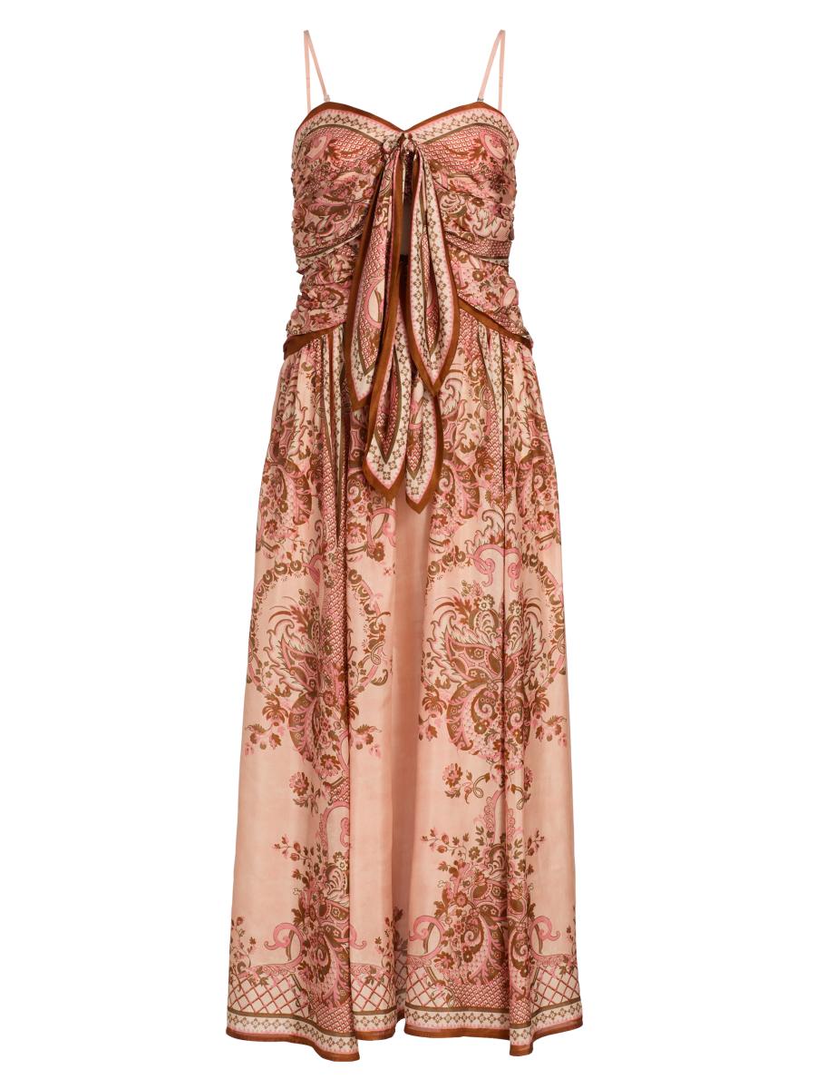 Zimmermann Aster Scarf Paisley Silk Midi-Dress | Saks Fifth Avenue
