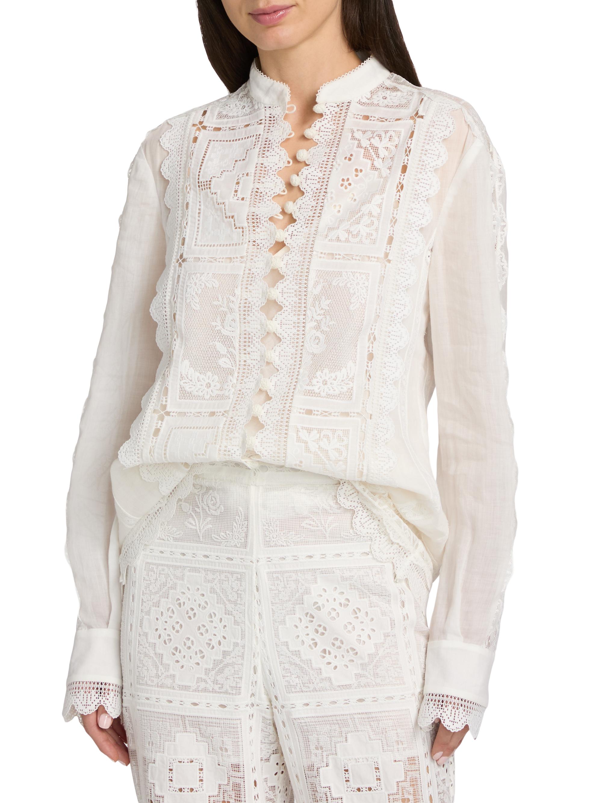 Zimmermann Aster Embroidered Blouse | Saks Fifth Avenue