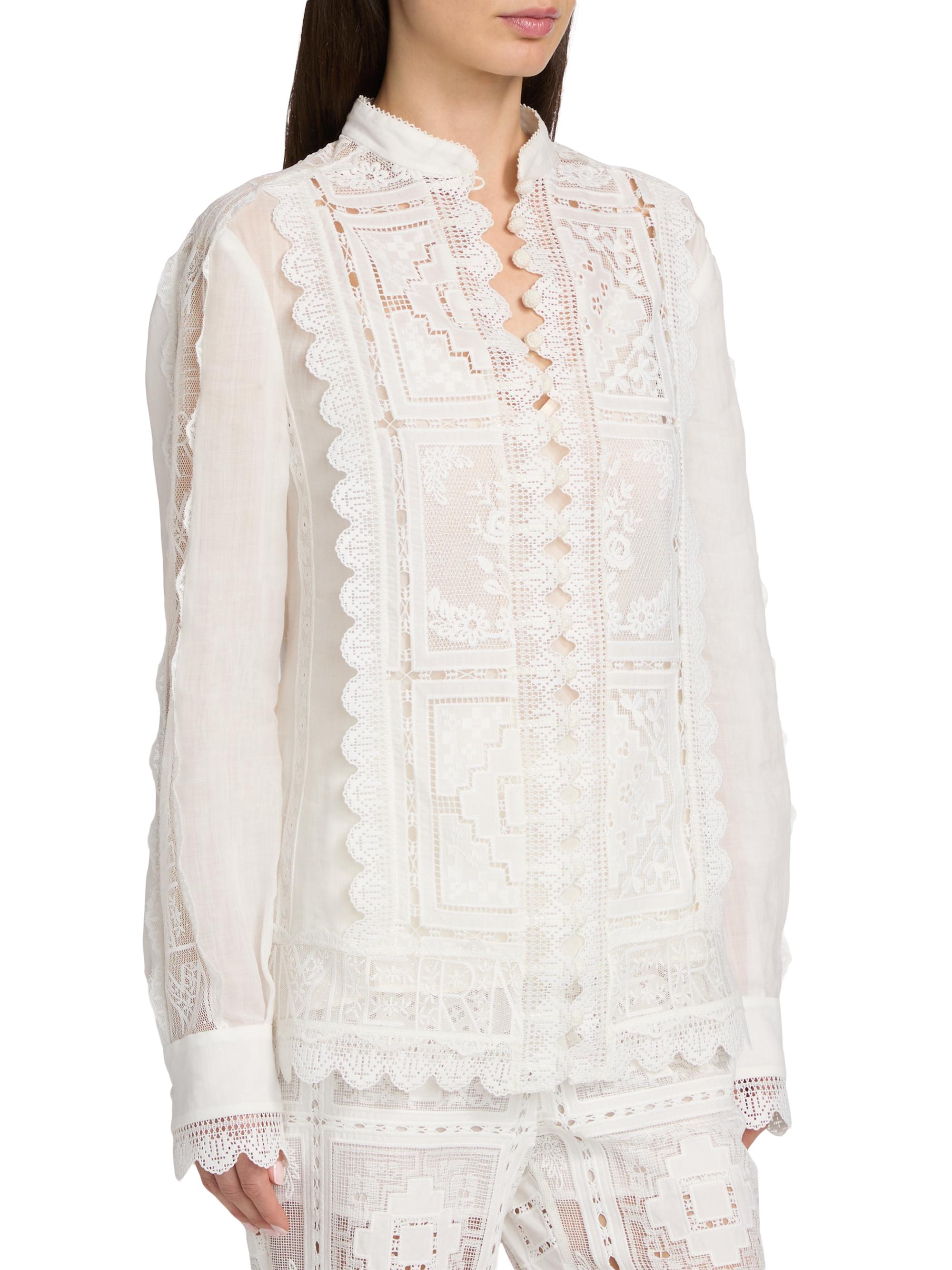 Zimmermann Aster Embroidered Blouse | Saks Fifth Avenue