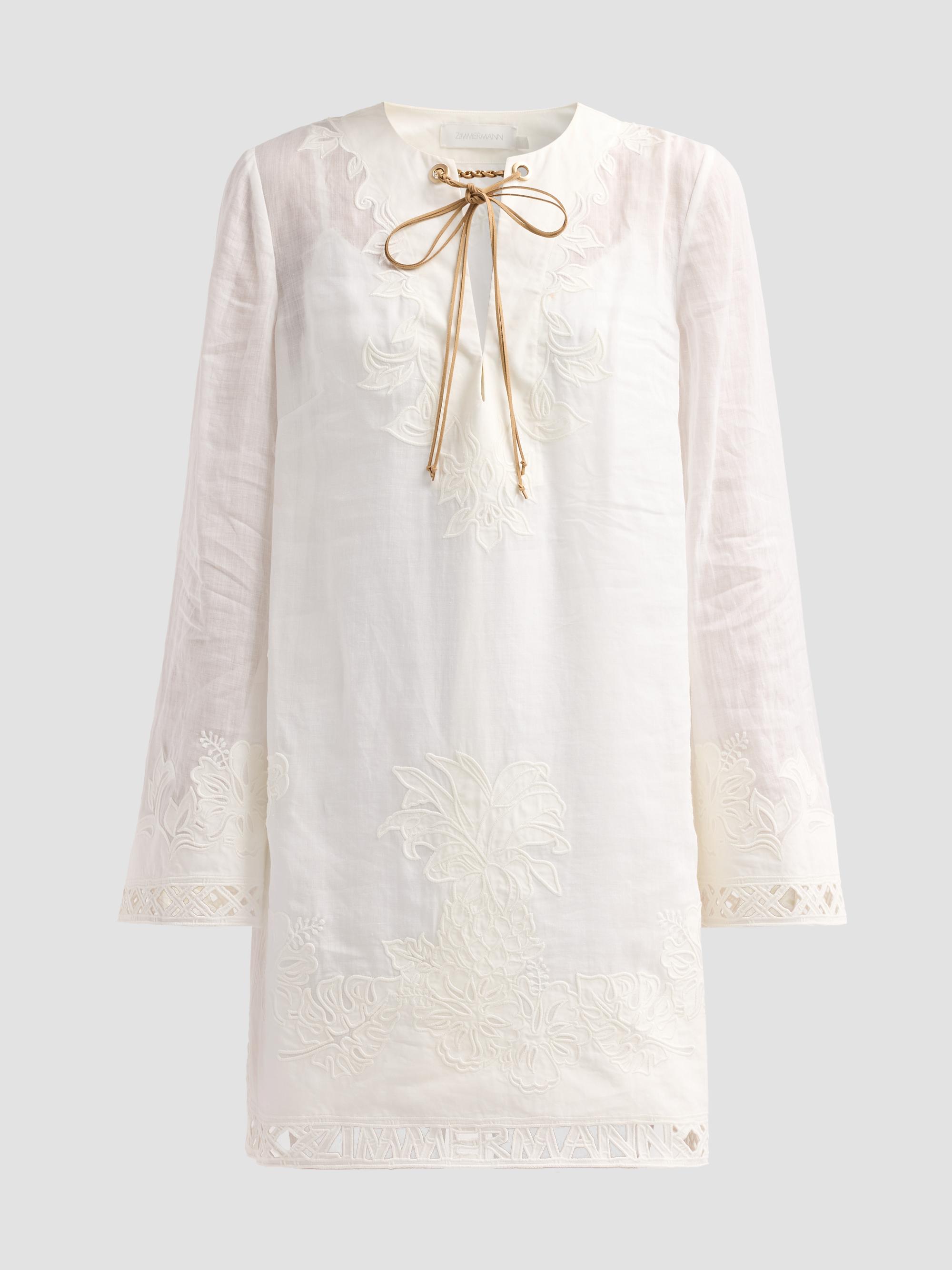 Zimmermann Women's Indra Embroidered Tunic Mini Dress - | Thumbnail 6