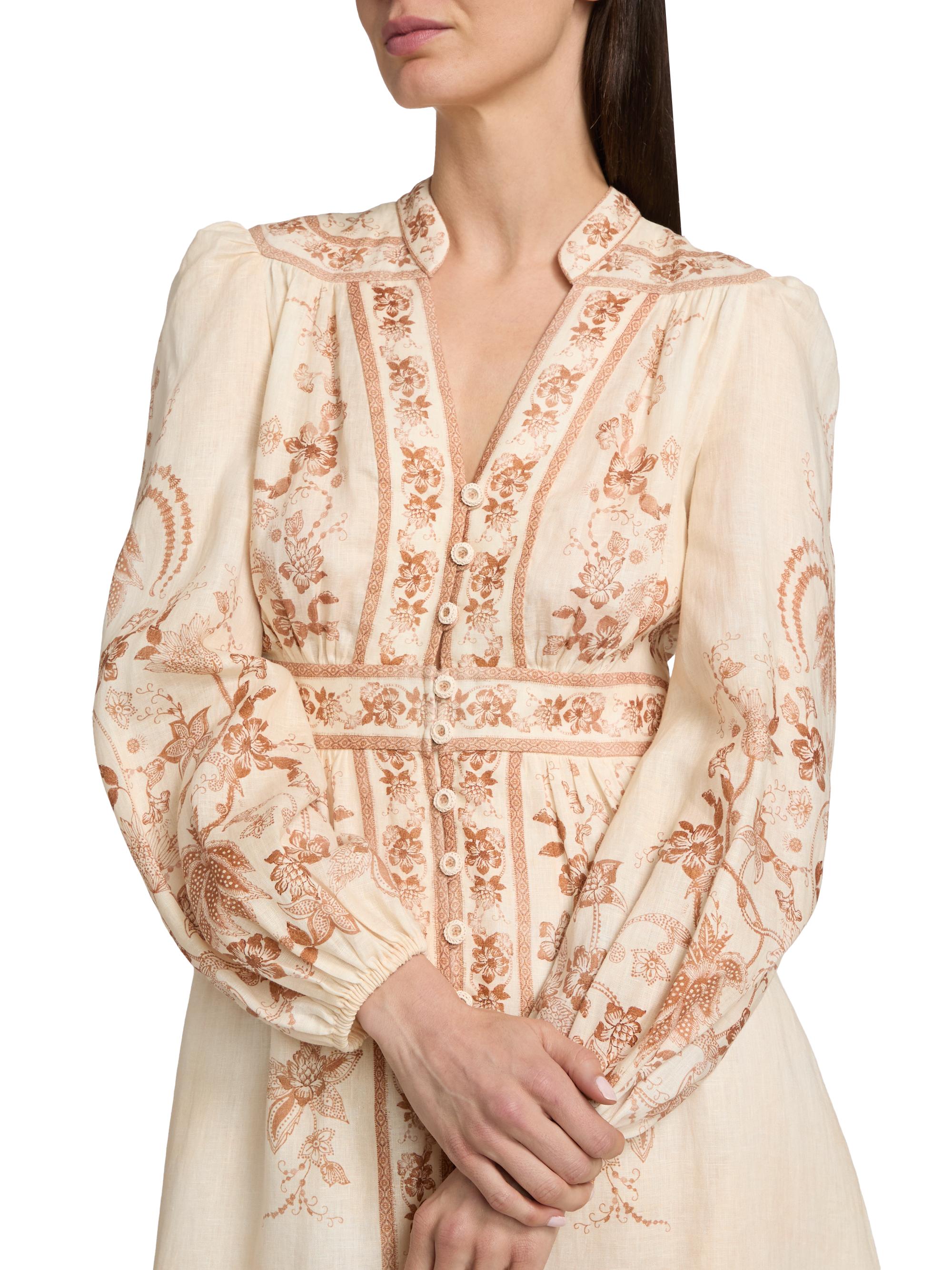 zimmermann long sleeve dress Chocolate Cream Luna Guipure Midi Chocolate Cream / 2 Cut from softly draped silk Zimmermann, Como silk-lined lace maxi