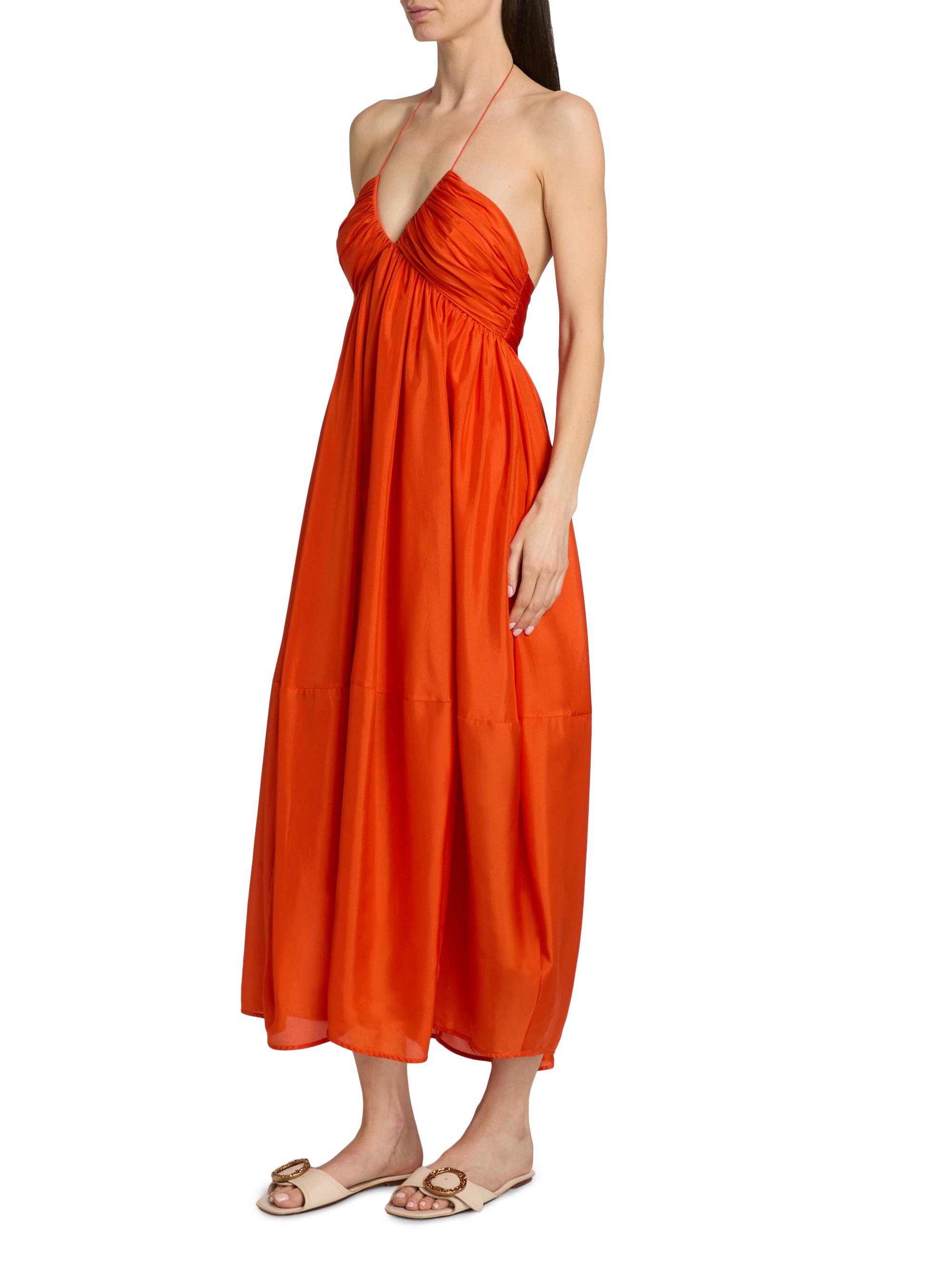 zimmermann silk linen printed fishbone strapless halter dress Zimmermann Silk Linen Printed Fishbone Strapless Camisole Dress