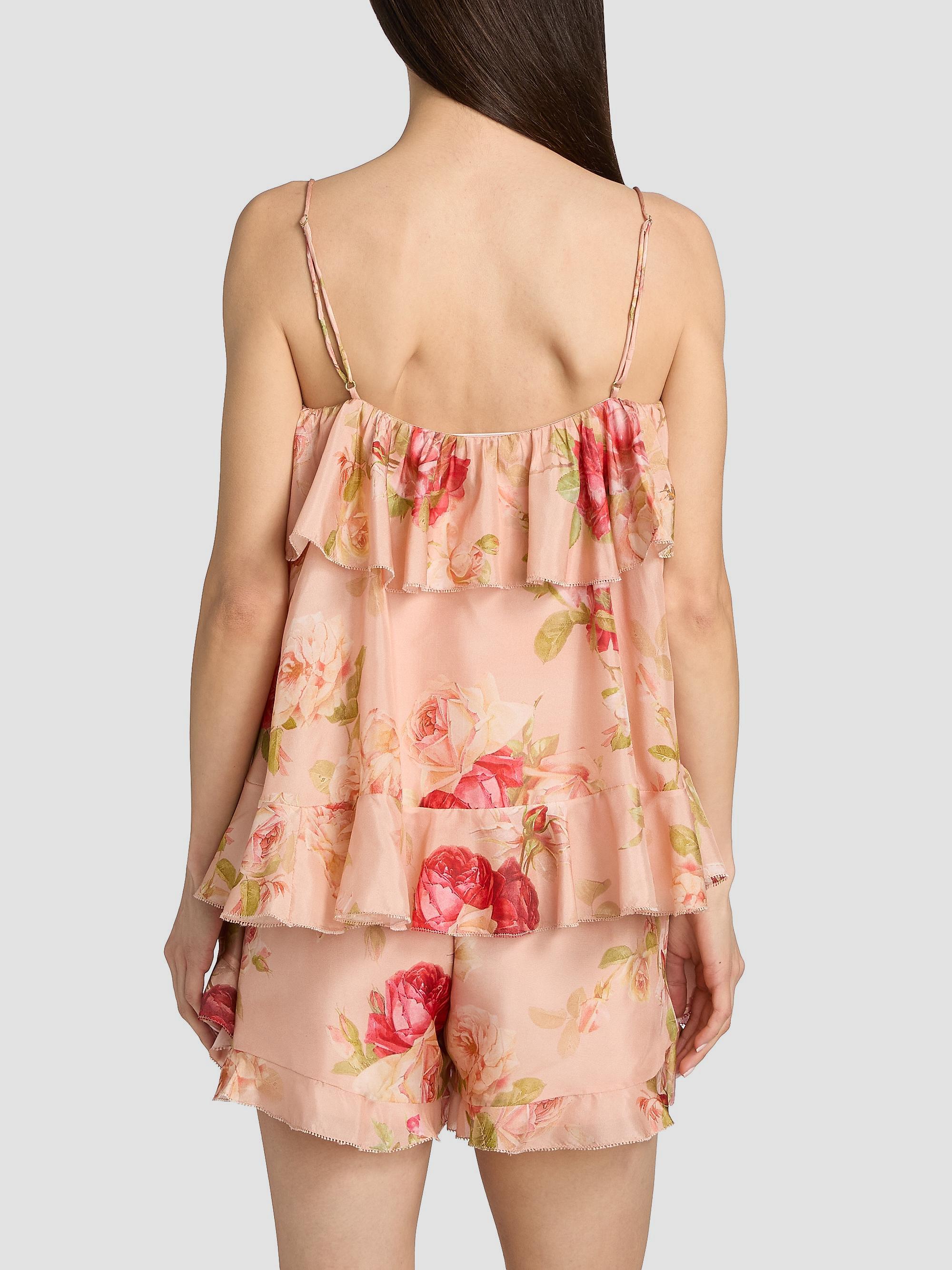 Zimmermann Women's Roselight Printed Silk Cami Top - Pink Rose Floral | Thumbnail 5