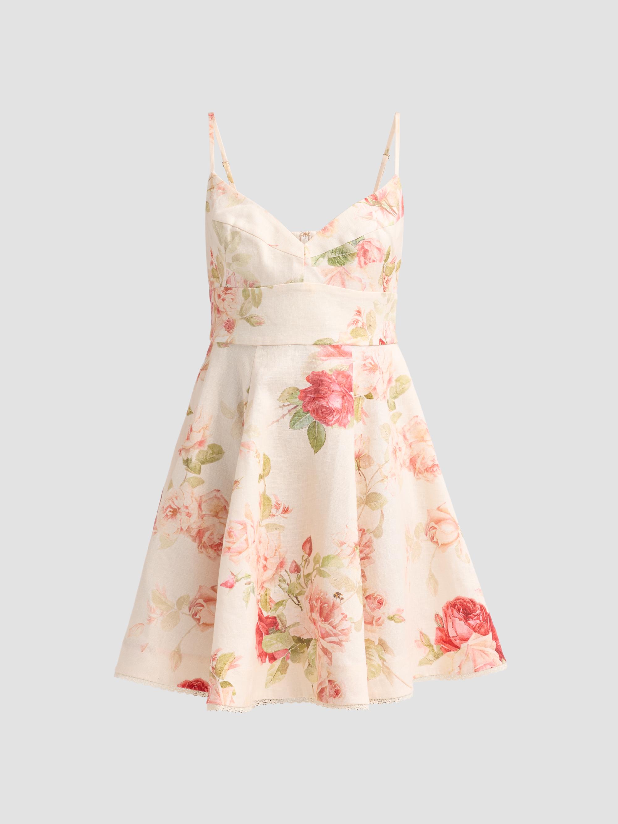 Zimmermann Women's Roselight Picnic Floral Mini Dress - Cream Rose Floral | Thumbnail 6