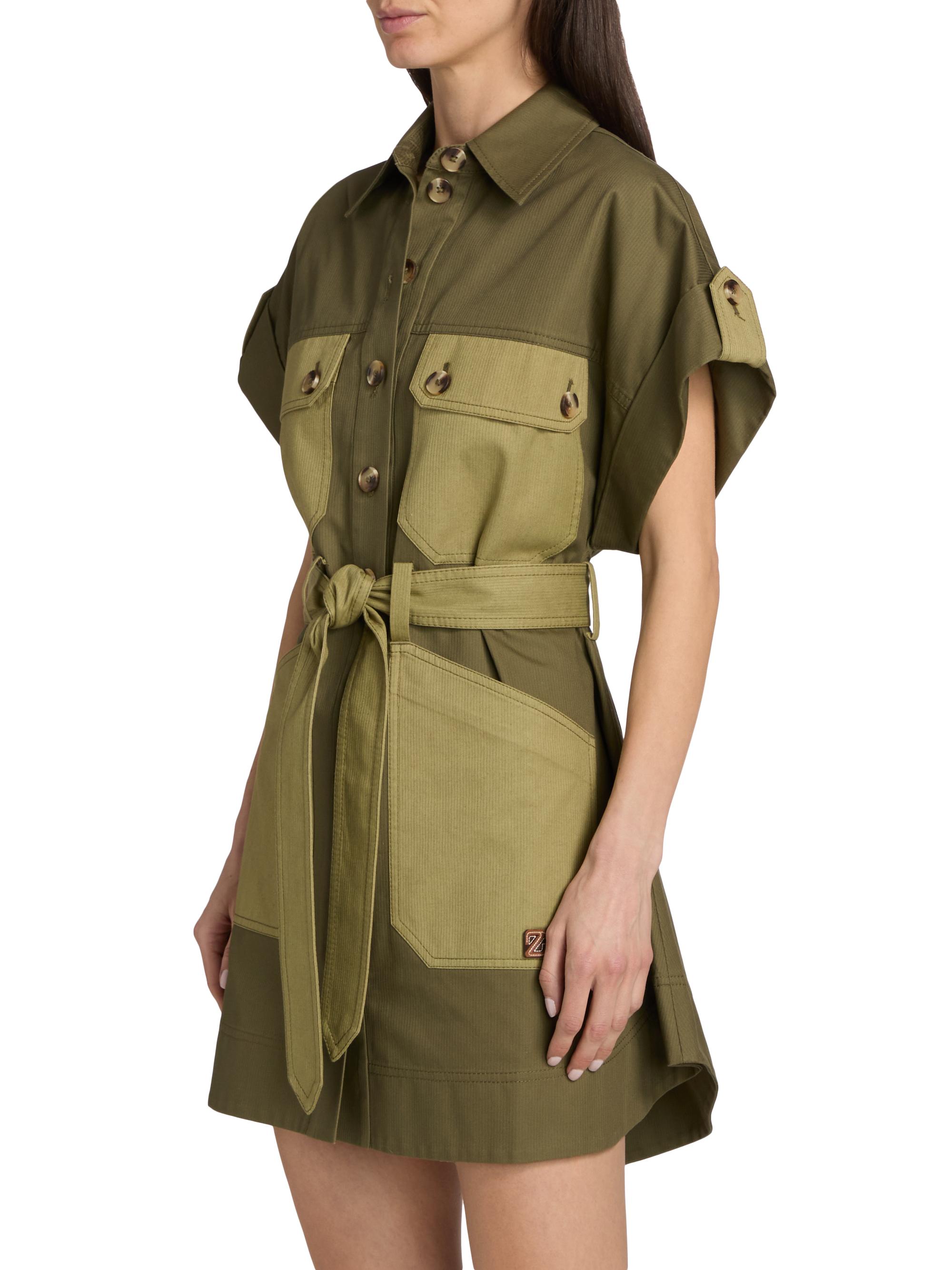 zimmermann utility short dress Zimmermann Floral Long-Sleeve Utility Mini Dress