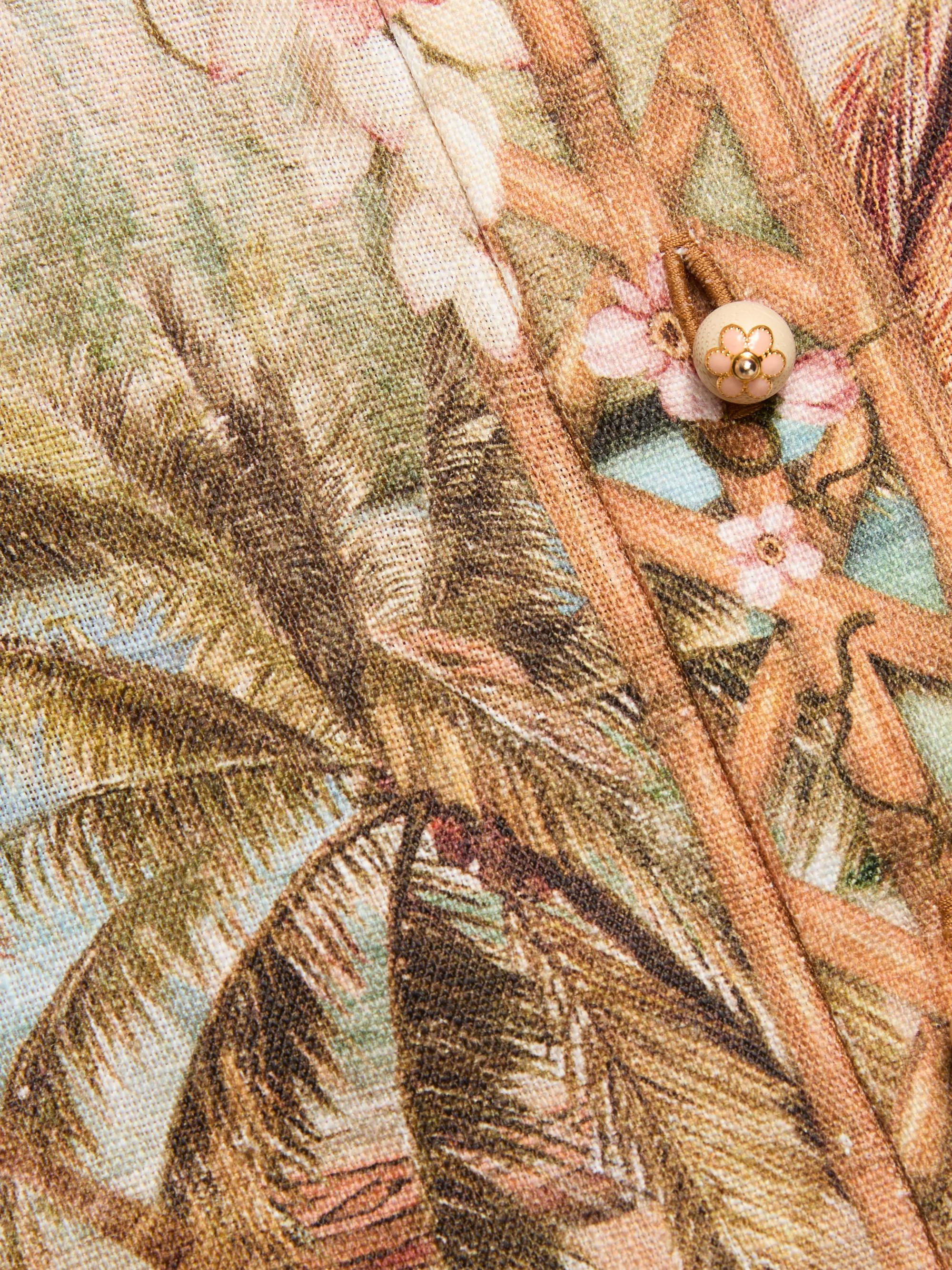 Zimmermann Women's Mahon Island Print Linen Shirt - Island Map Blue | Thumbnail 7