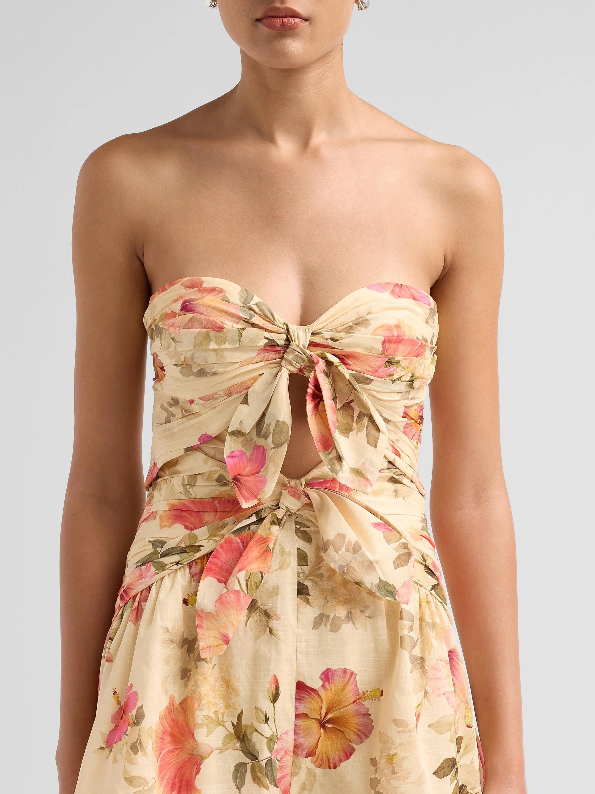 Zimmermann Mahon Hibiscus Strapless Romper | Saks Fifth Avenue