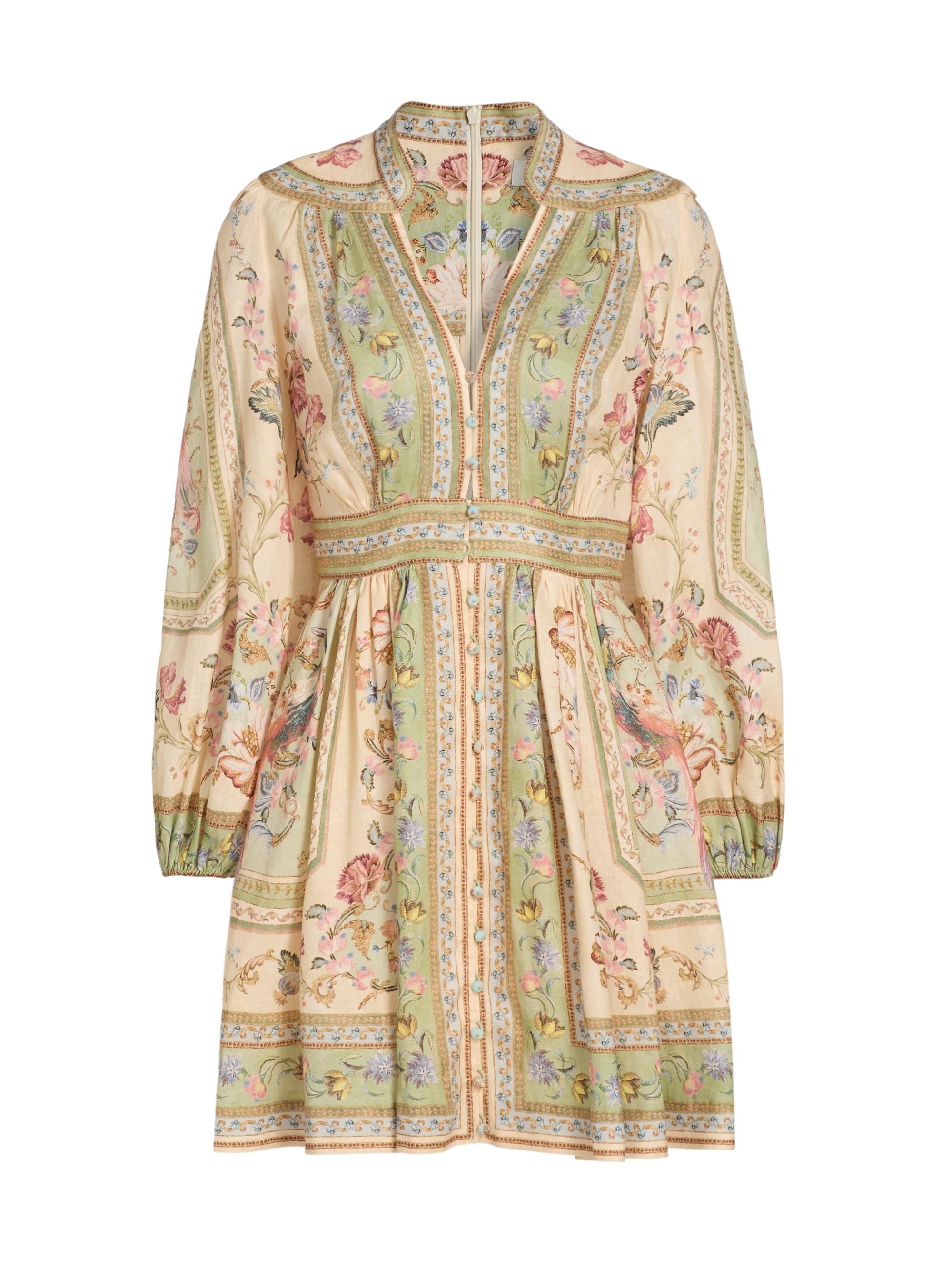 Zimmermann Ascension Plunge Linen Minidress | Saks Fifth Avenue