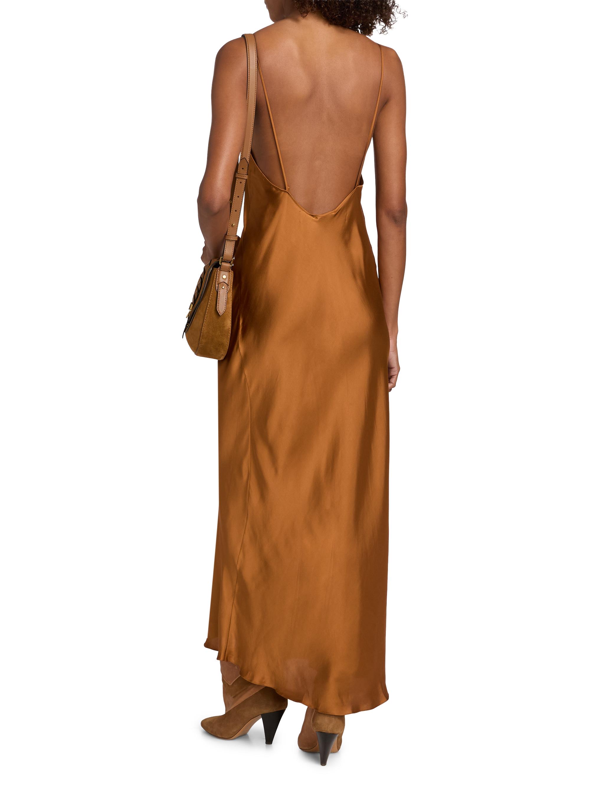 Isabel Marant Women's Nevana Satin Bias Slip Gown - Caramel | Thumbnail 5