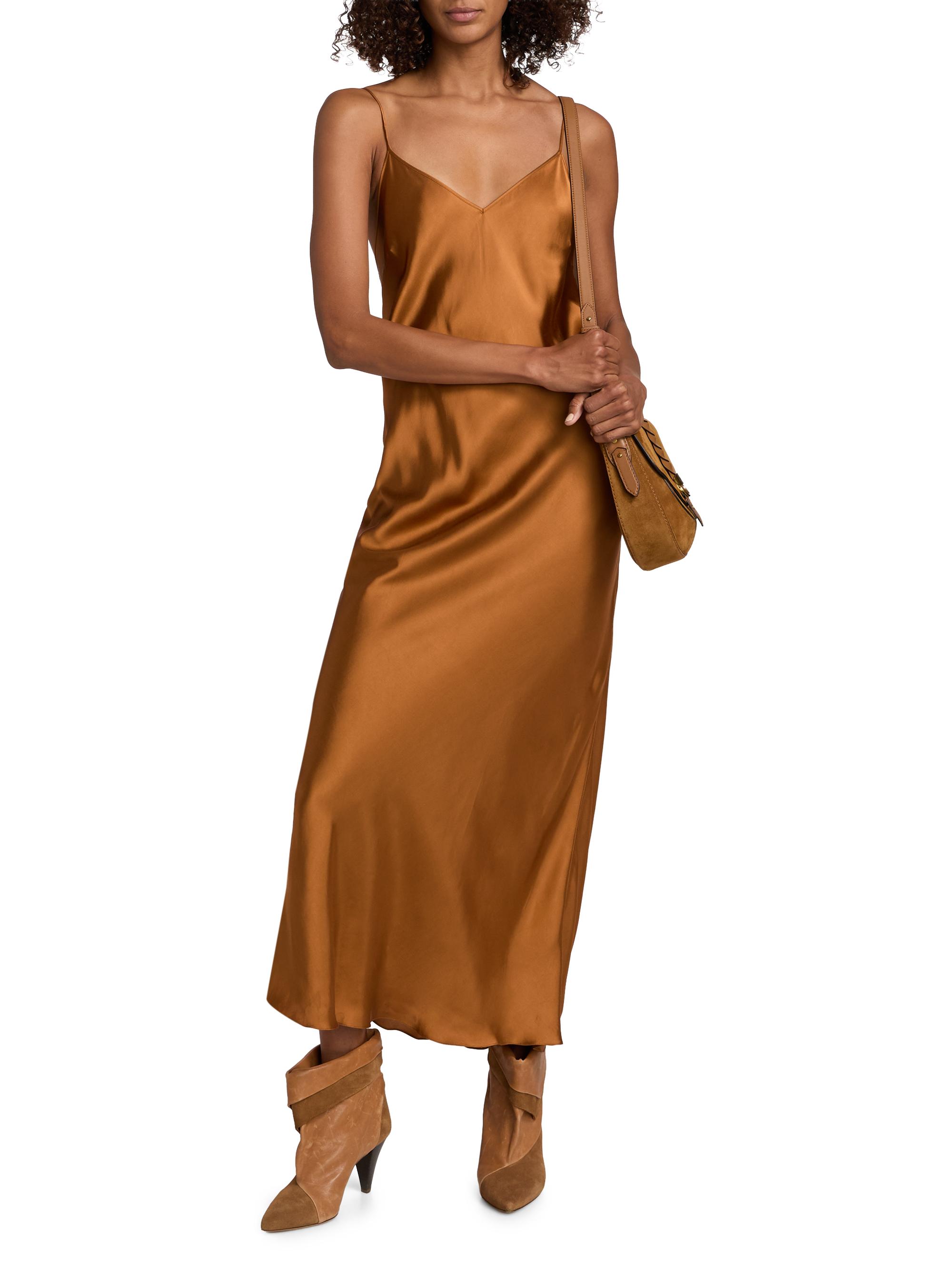 Isabel Marant Women's Nevana Satin Bias Slip Gown - Caramel | Thumbnail 2