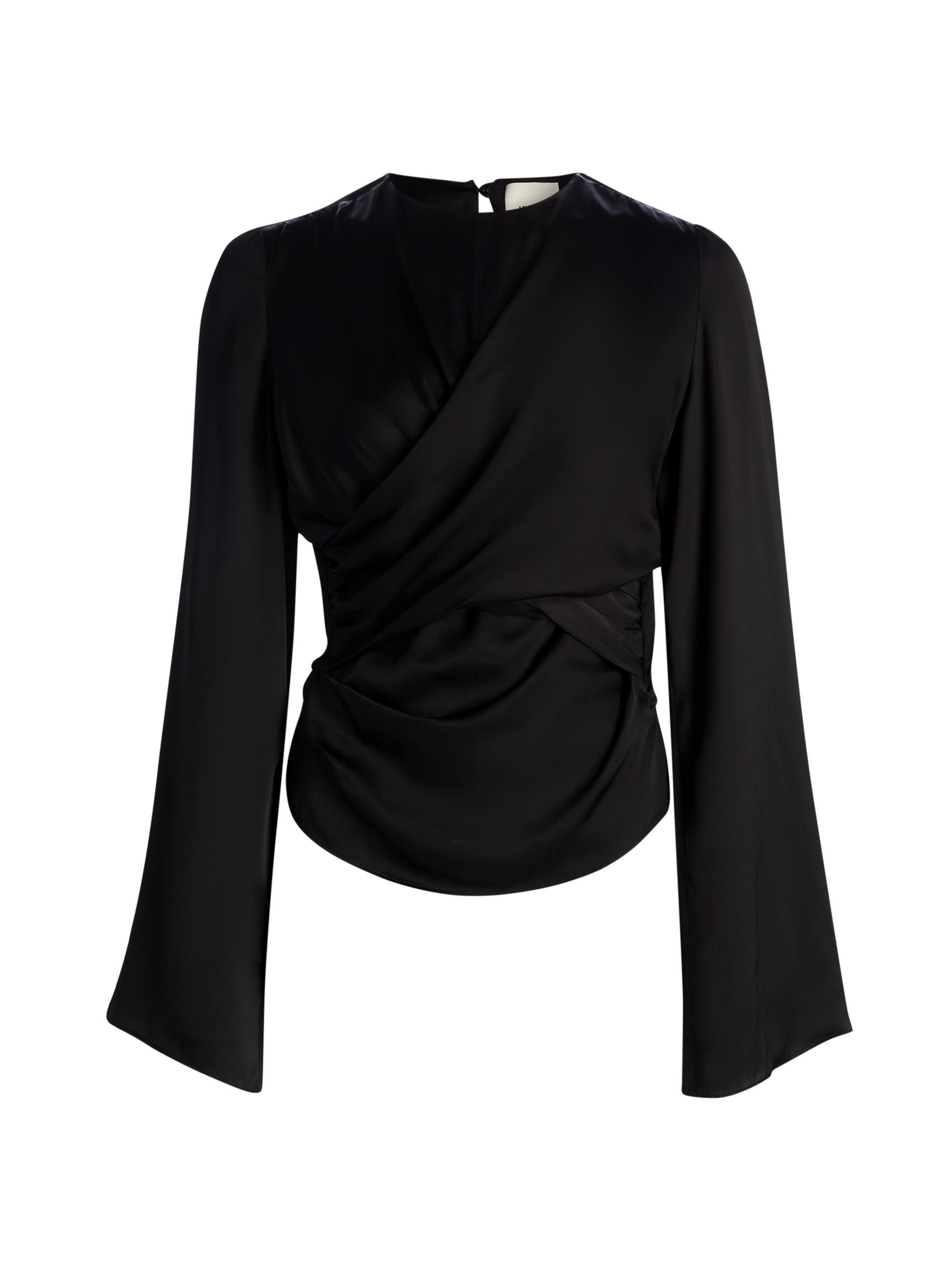 Isabel Marant Women's Neame Draped Flare Sleeve Top - Black - Women's Clothing