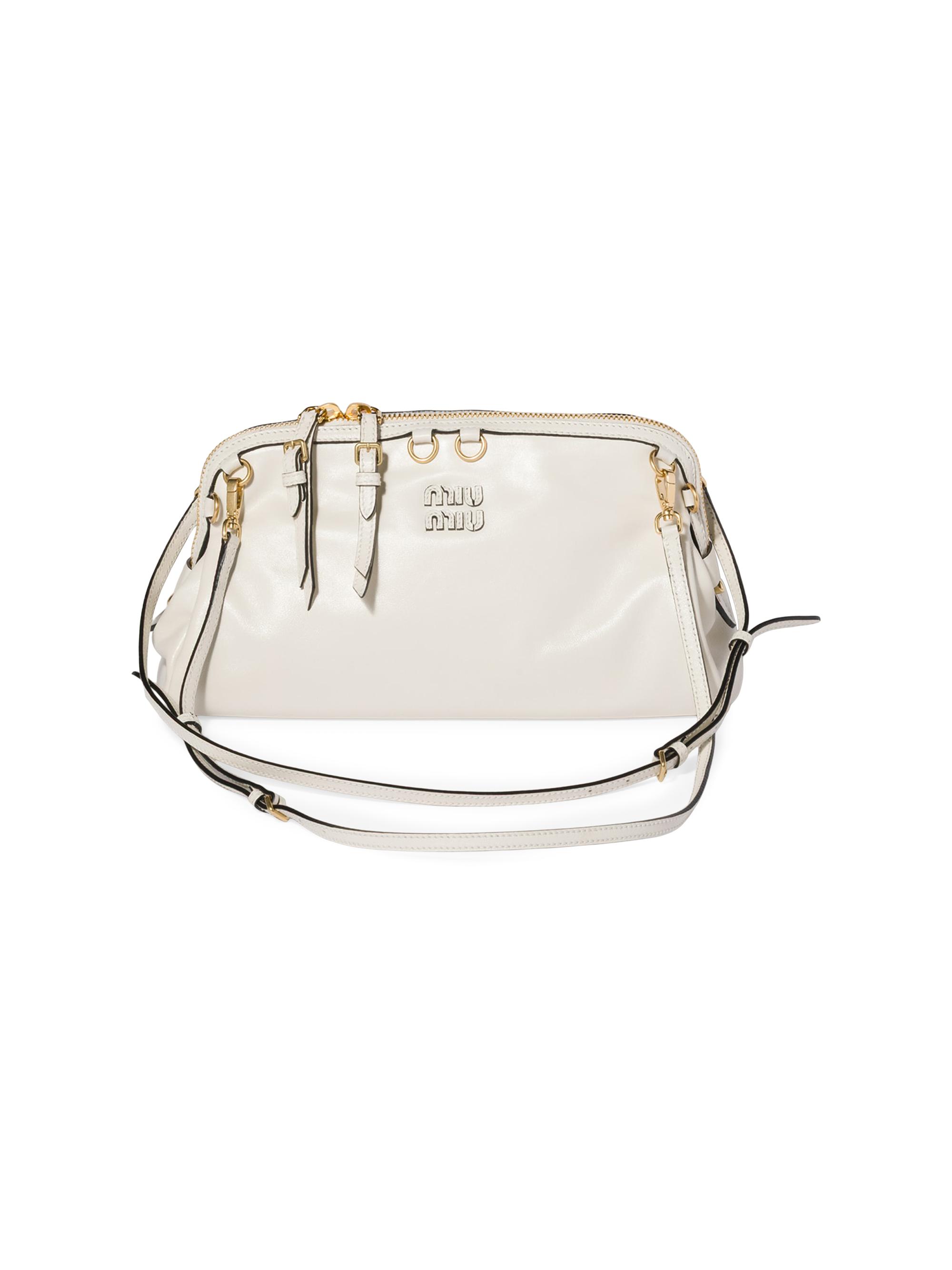 Miu Miu Women's Caprice Shiny Leather Shoulder Bag - White | Thumbnail 6
