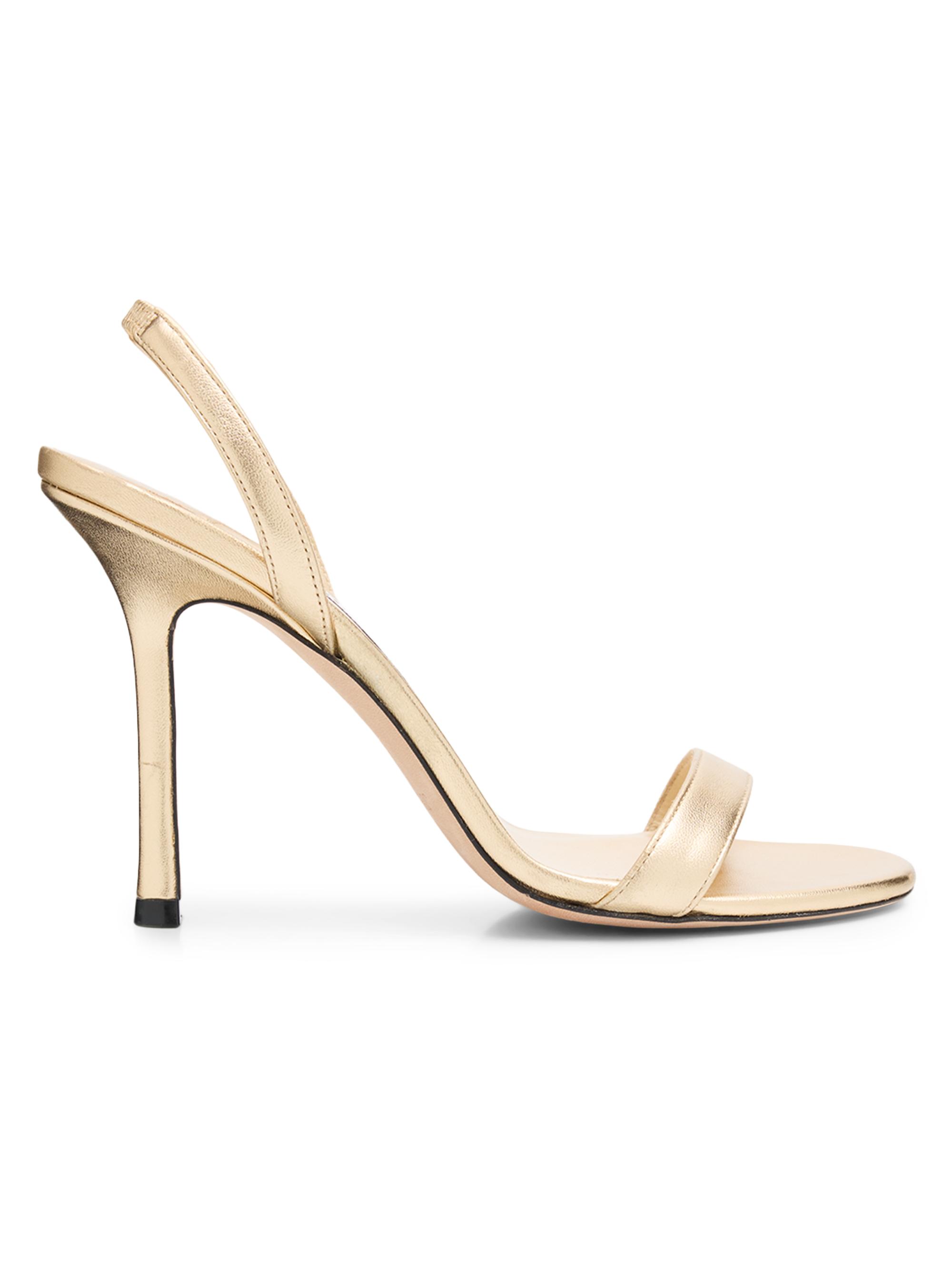 Jimmy Choo Women's Jenn 85MM Leather Slingback Sandals - Gold