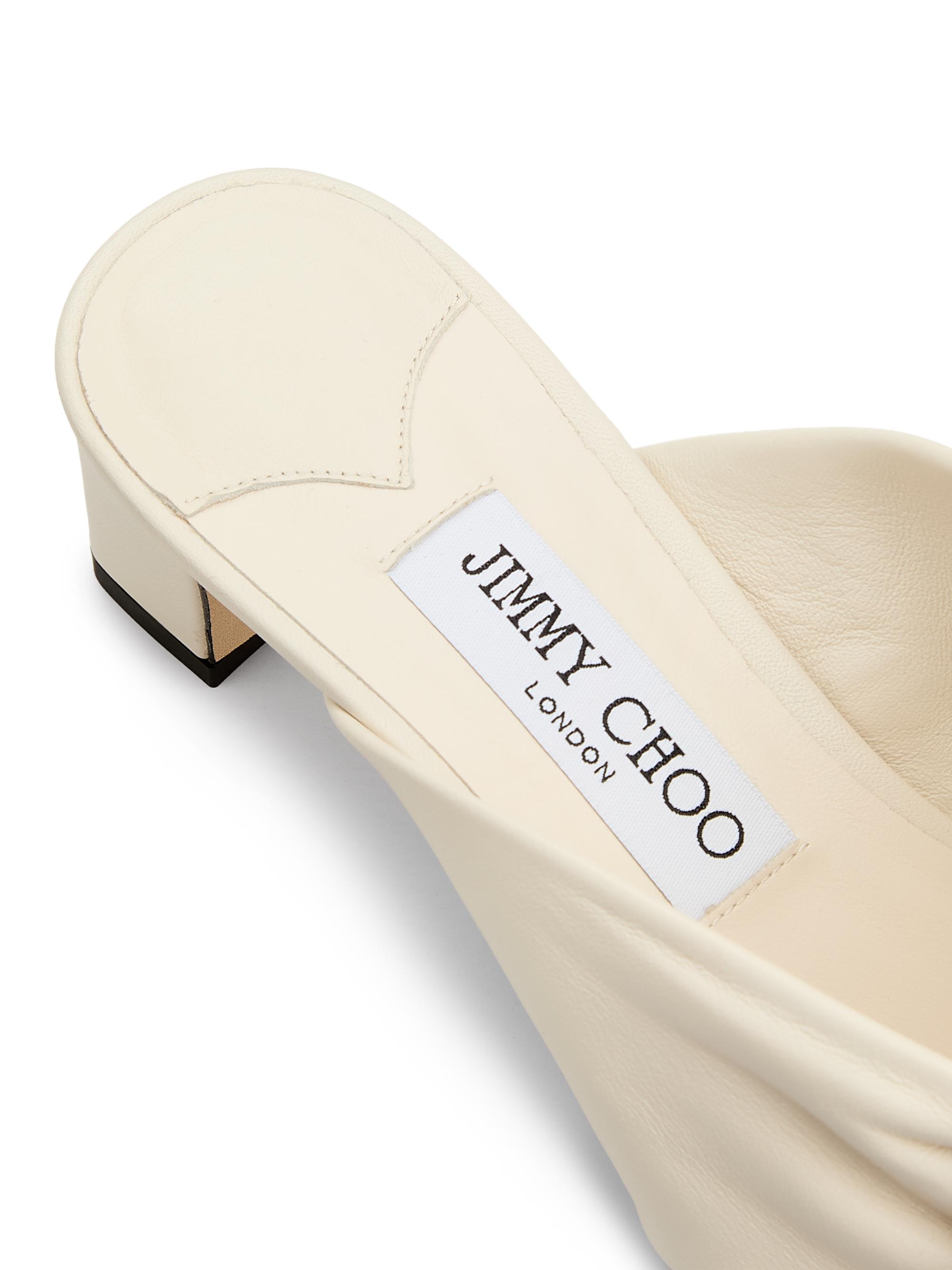 Jimmy Choo Women's Rafi 45MM Leather Sandals - Latte | Thumbnail 6