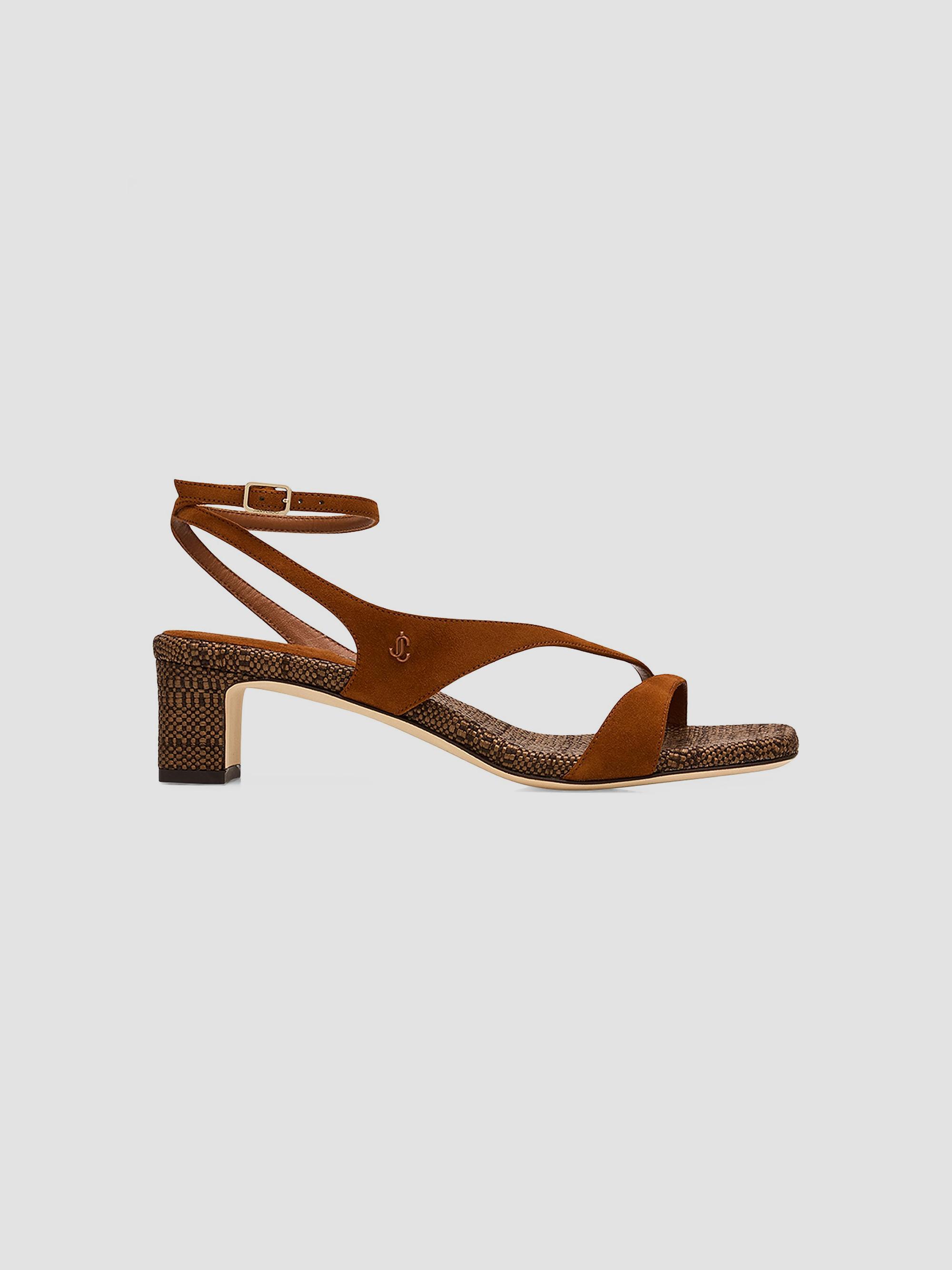 Jimmy Choo Women's Faye 45MM Metallic Leather Sandals - Tan | Thumbnail 5