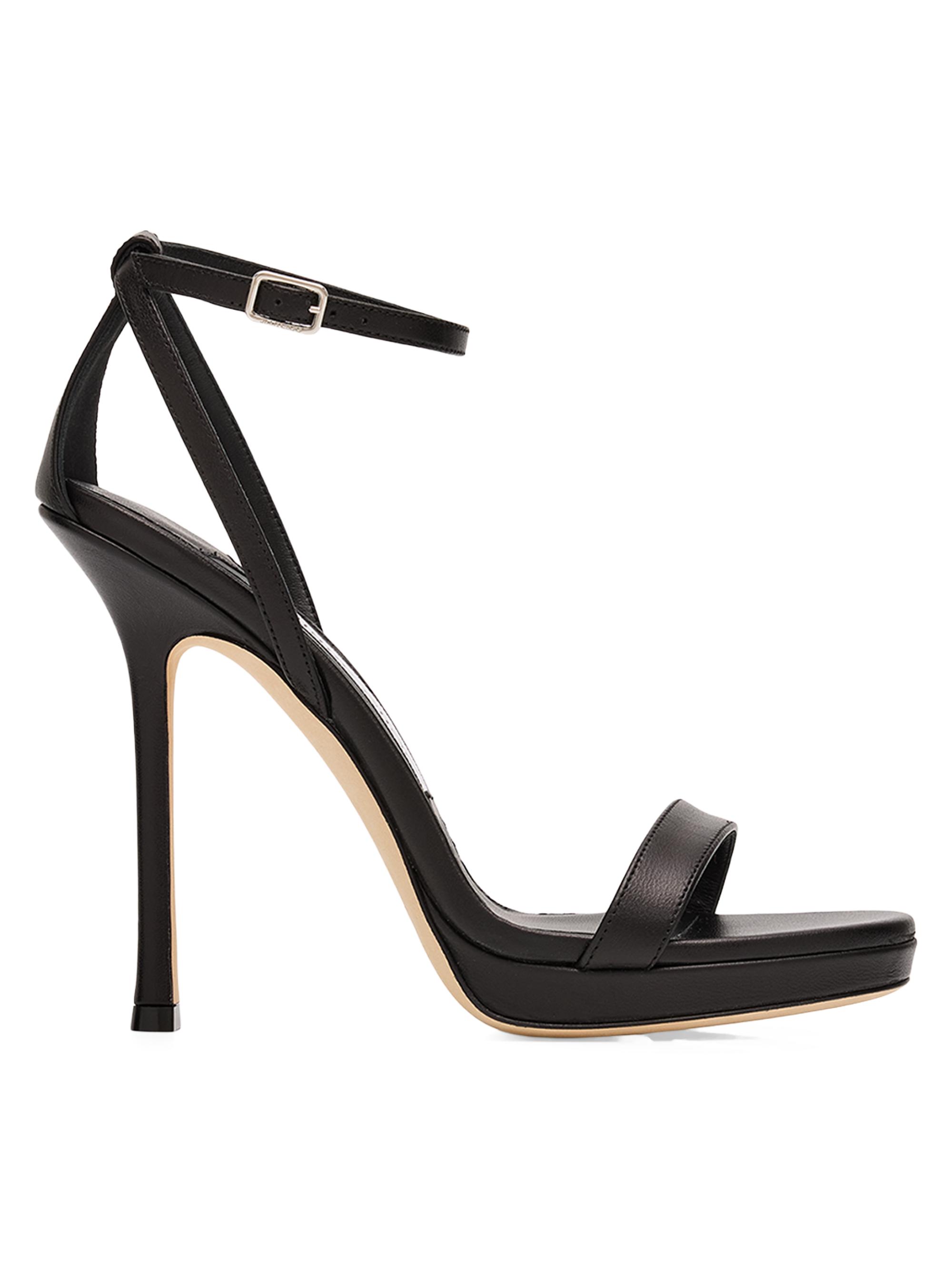 Jimmy Choo Women's Moza 0MM Leather Sandals - Black