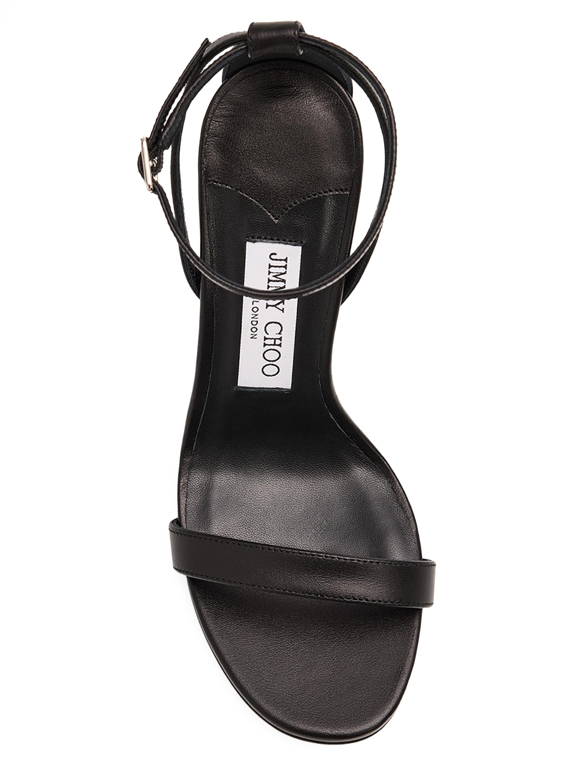 Jimmy Choo Women's Moza 0MM Leather Sandals - Black | Thumbnail 3