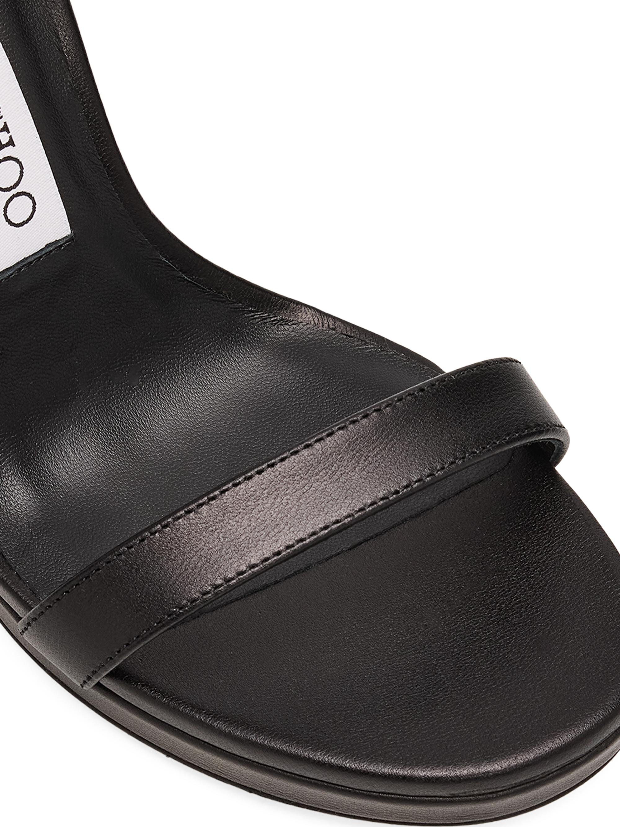 Jimmy Choo Women's Moza 0MM Leather Sandals - Black | Thumbnail 4