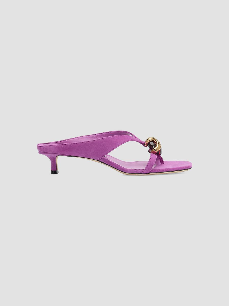 Jimmy Choo Emeri Stone 35MM Suede Sandals | Saks Fifth Avenue