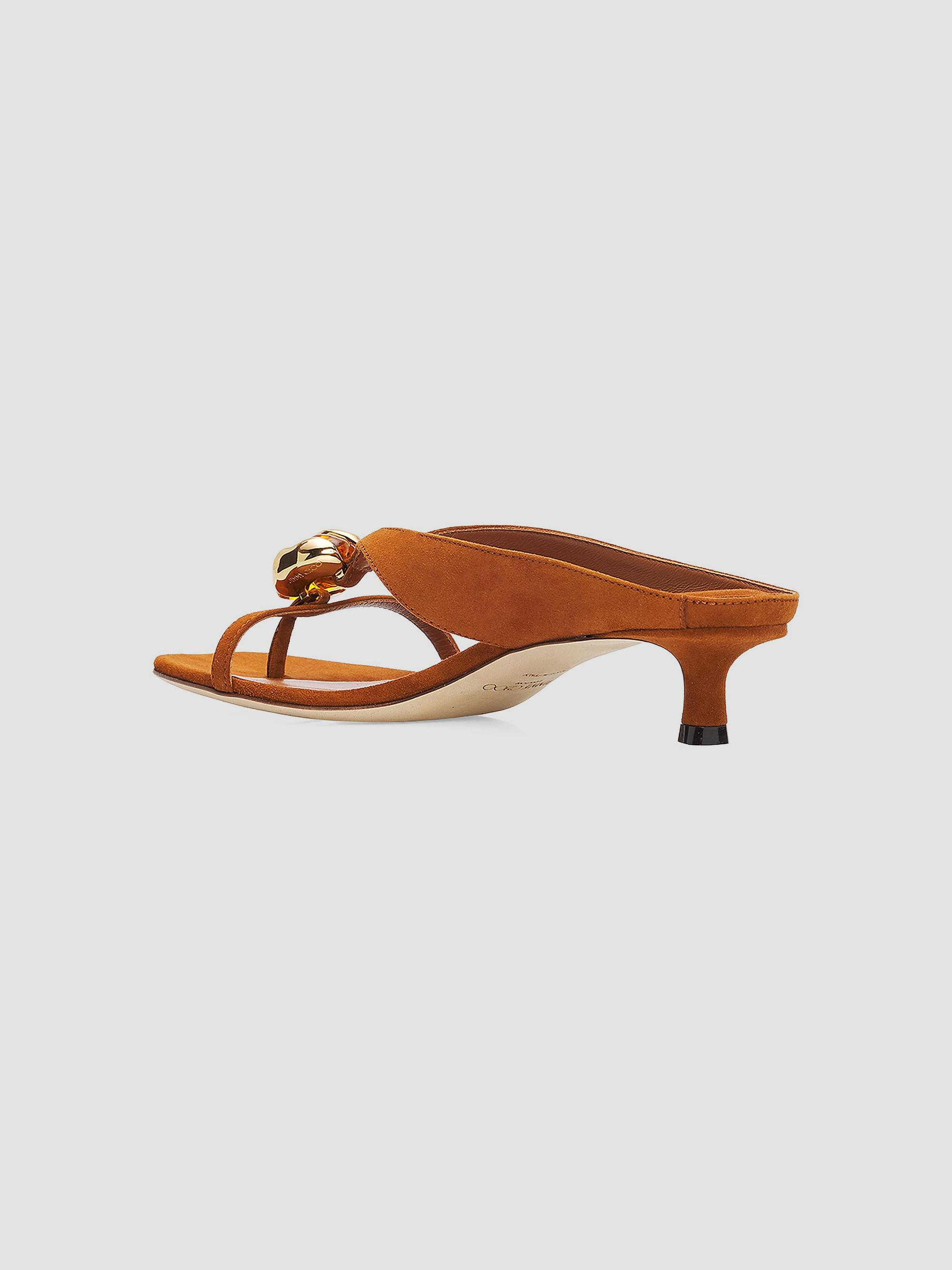 Jimmy Choo Emeri Stone 35MM Suede Sandals | Saks Fifth Avenue