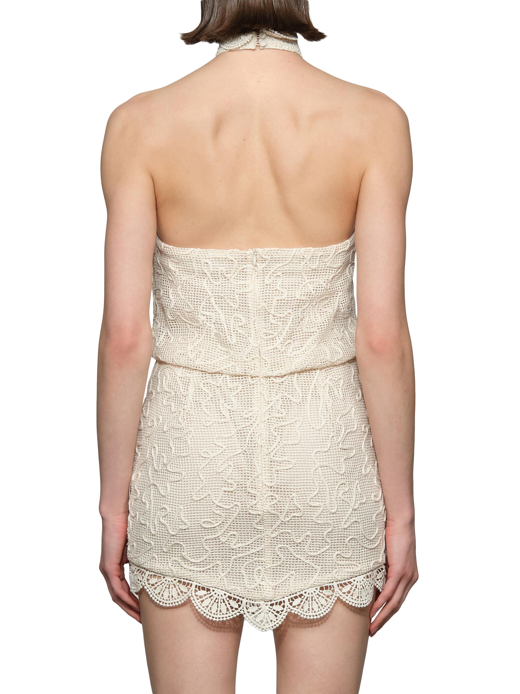 Et Ochs Women's Elise Embroidered Cotton Mesh Halterneck Minidress - | Thumbnail 5