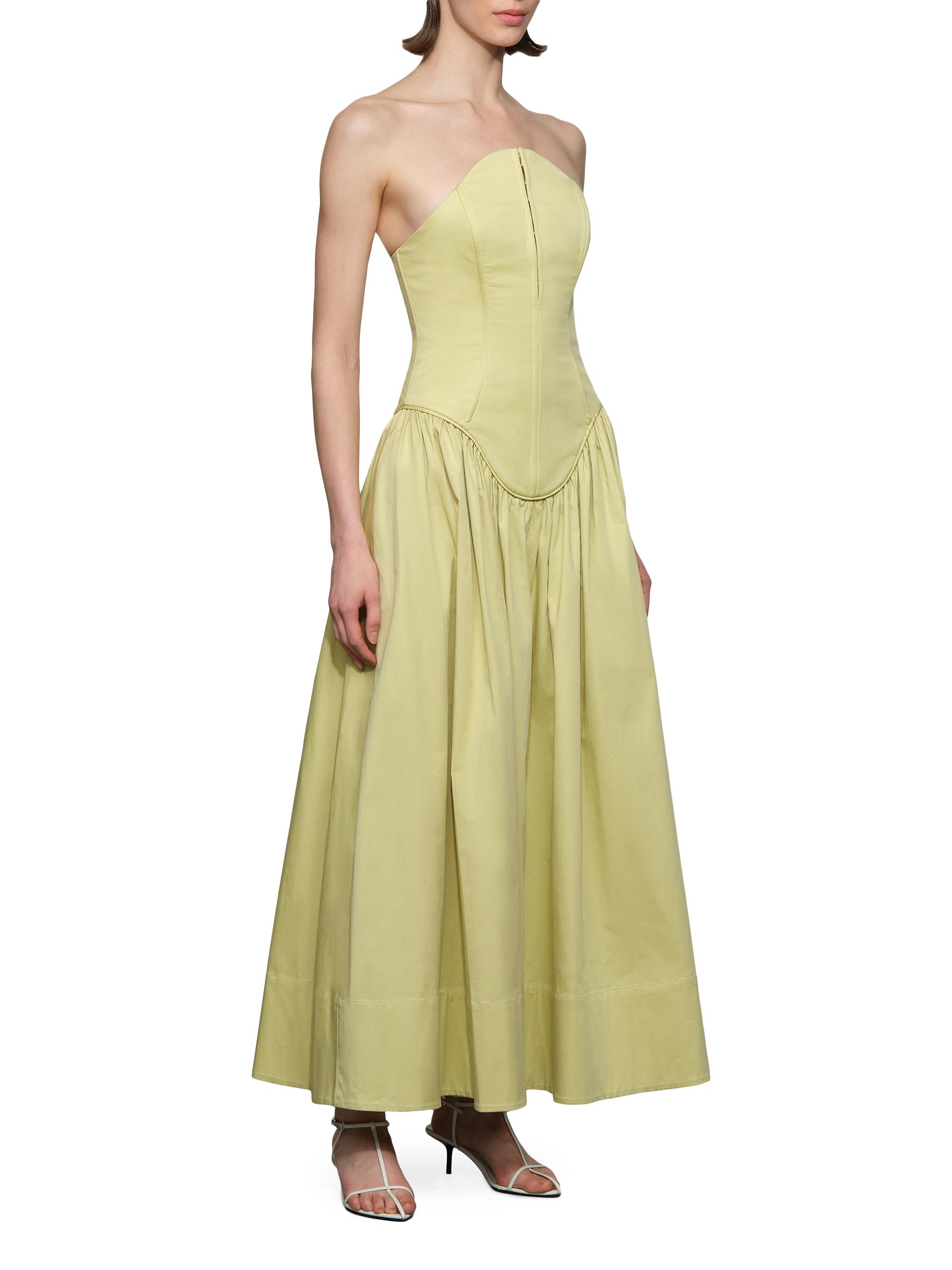 Et Ochs Women's Camille Stretch-Cotton Strapless Maxi Dress - Tea | Thumbnail 3