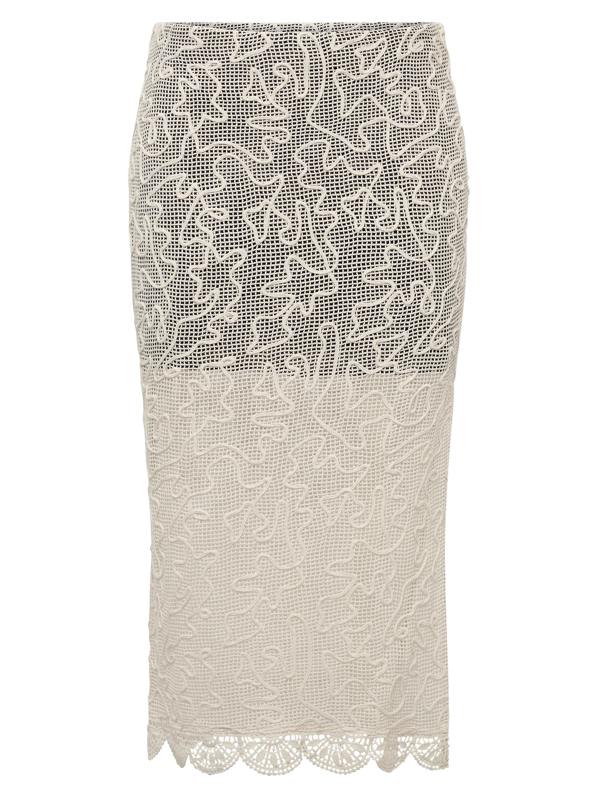 Et Ochs Women's Willis Embroidered Cotton Mesh Midi-Skirt -  Black