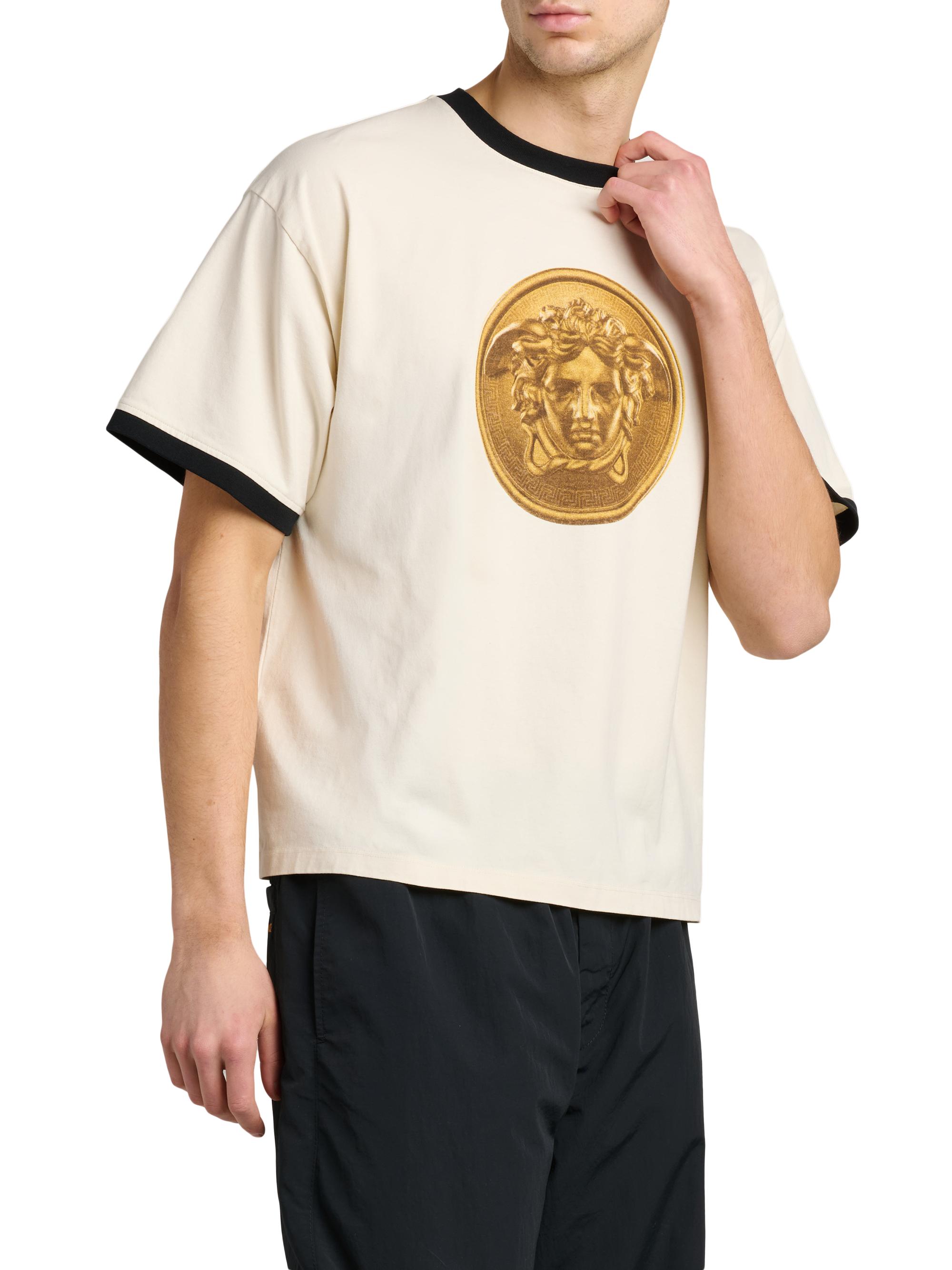 gold versace dress shirt Versace Barocco Acanthus Print Silk Shirt, male, Black Gold, 40