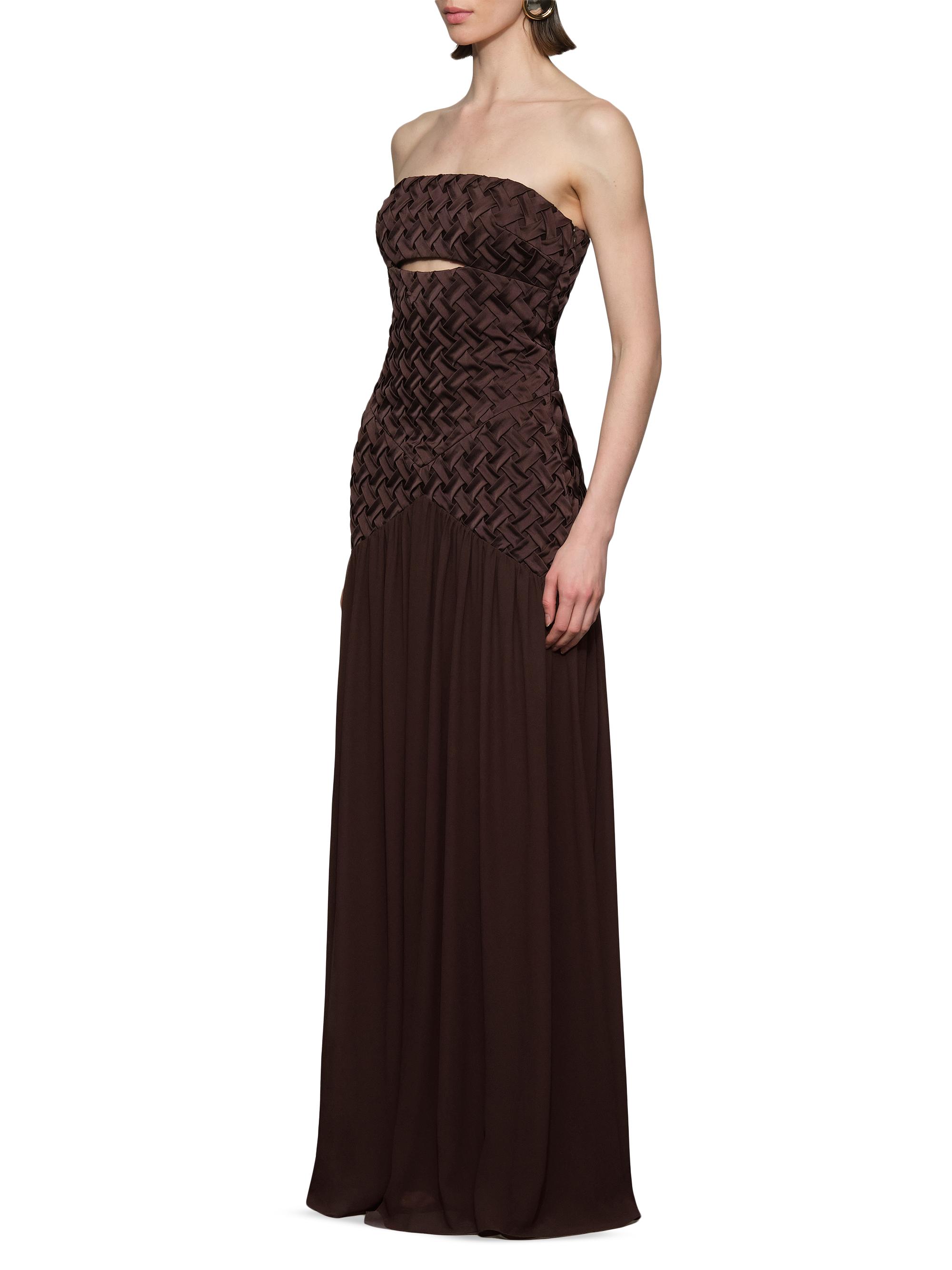 Et Ochs Women's Amara Woven Strapless Gown - Espresso | Thumbnail 3