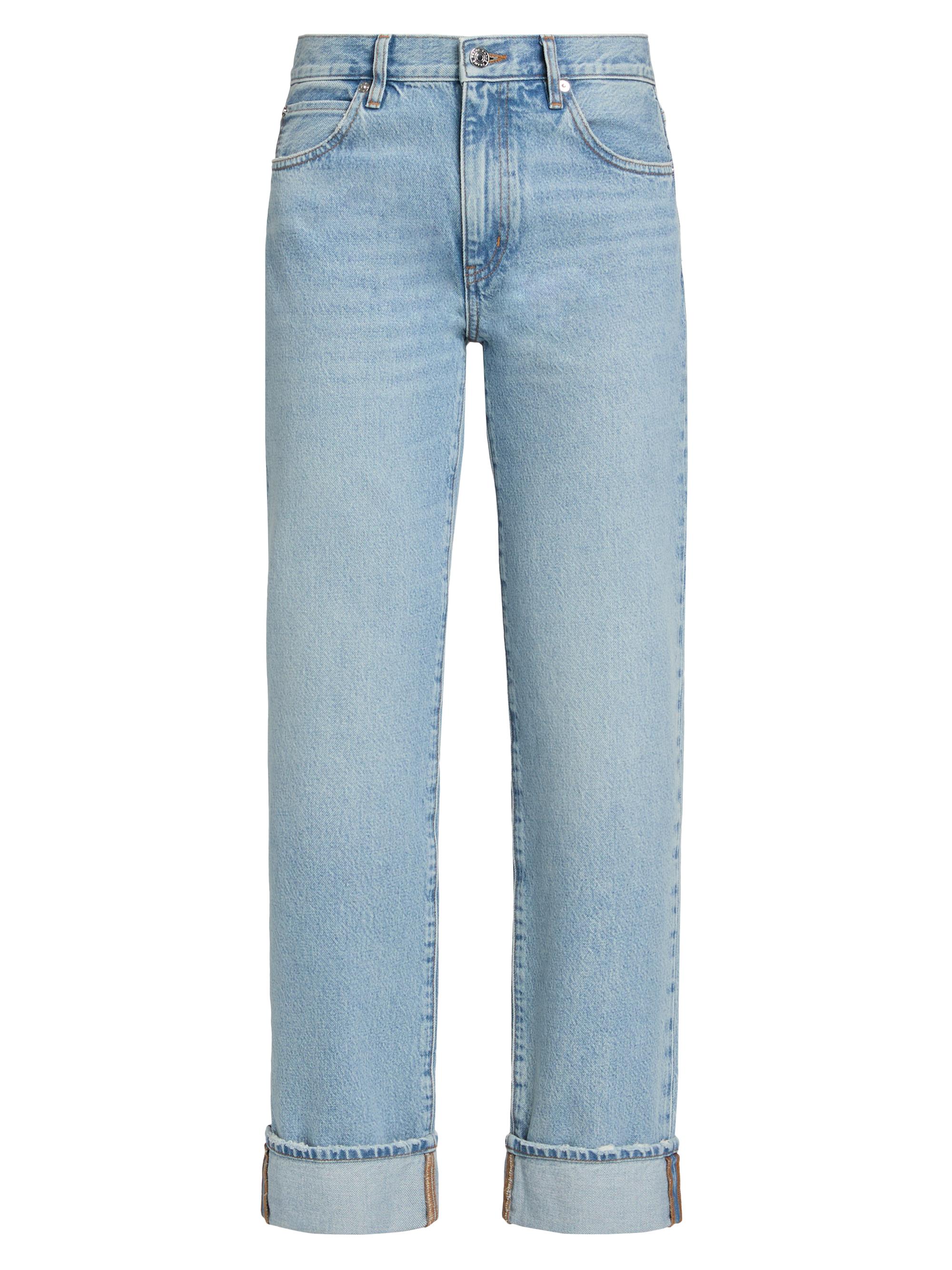 FRAME Women's The Cuffed Hang Mid-Rise Jeans - Brine