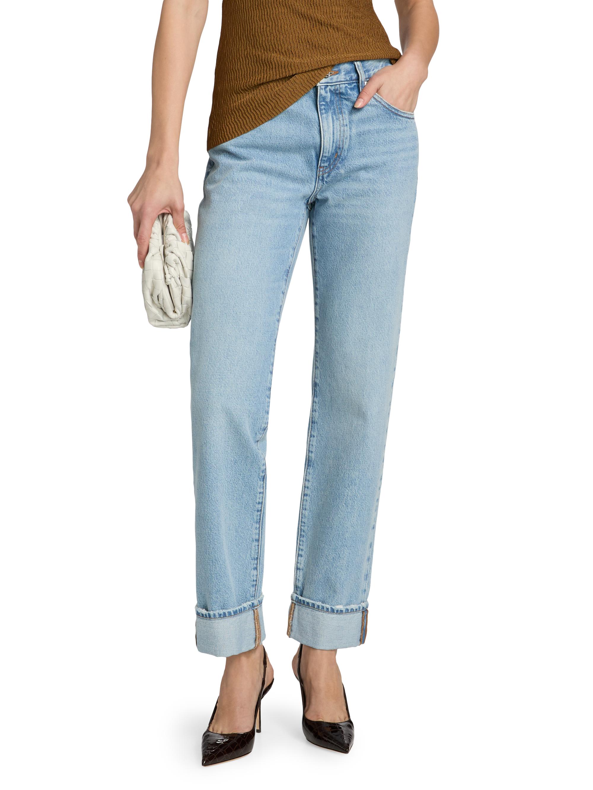 FRAME Women's The Cuffed Hang Mid-Rise Jeans - Brine | Thumbnail 3