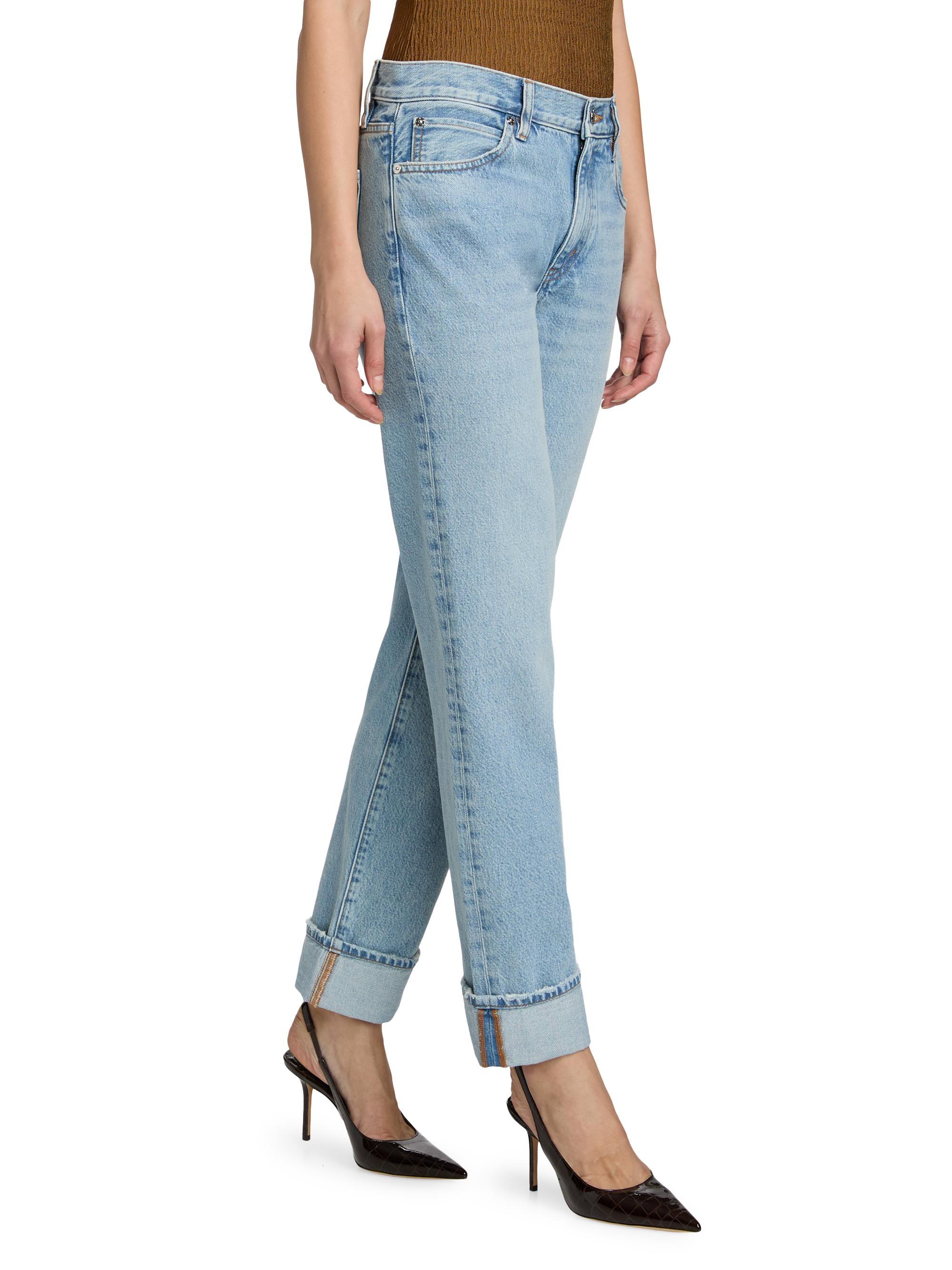 FRAME Women's The Cuffed Hang Mid-Rise Jeans - Brine | Thumbnail 4