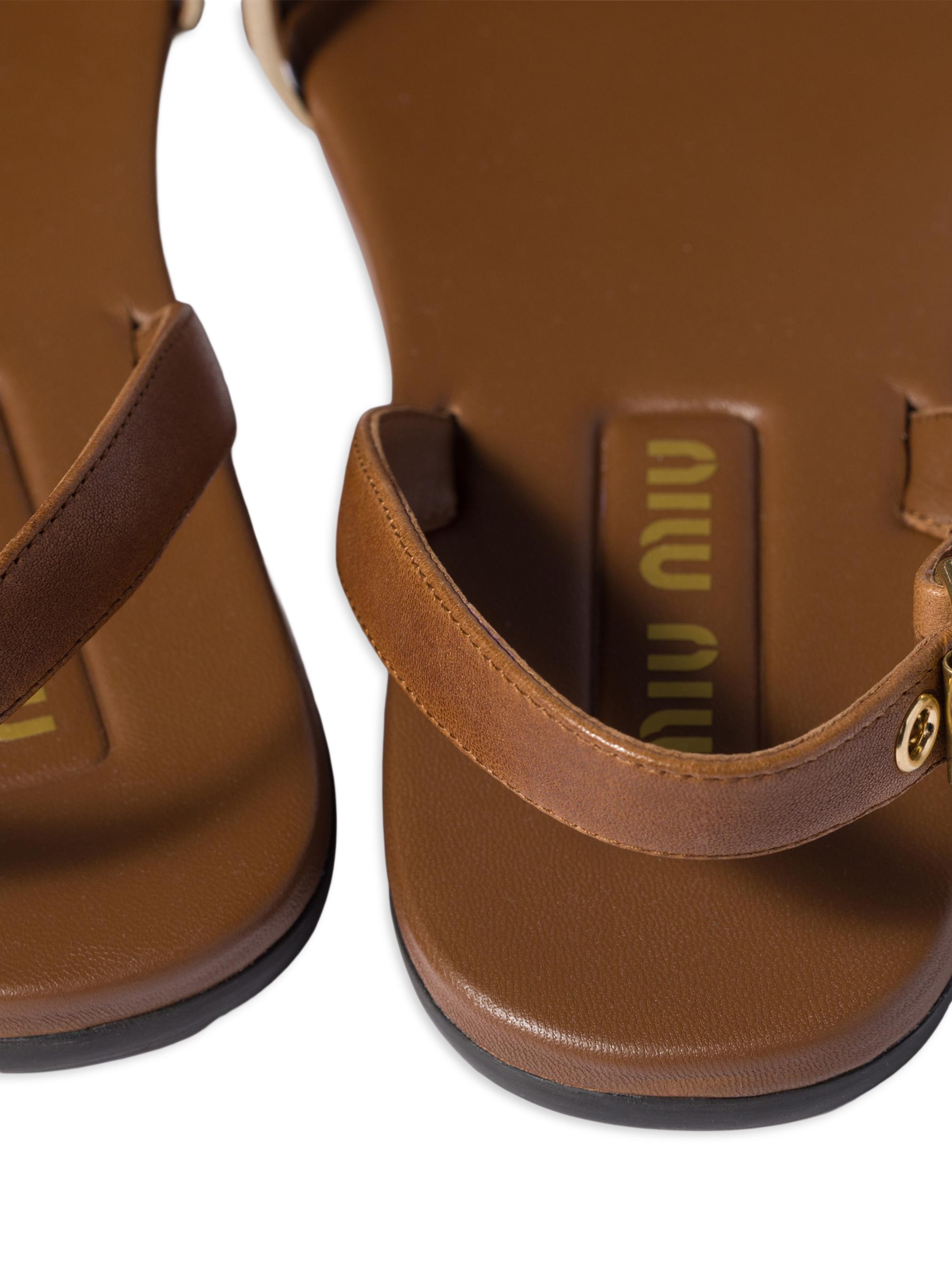 Miu Miu Nappa and Suede Leather Sandals | Saks Fifth Avenue