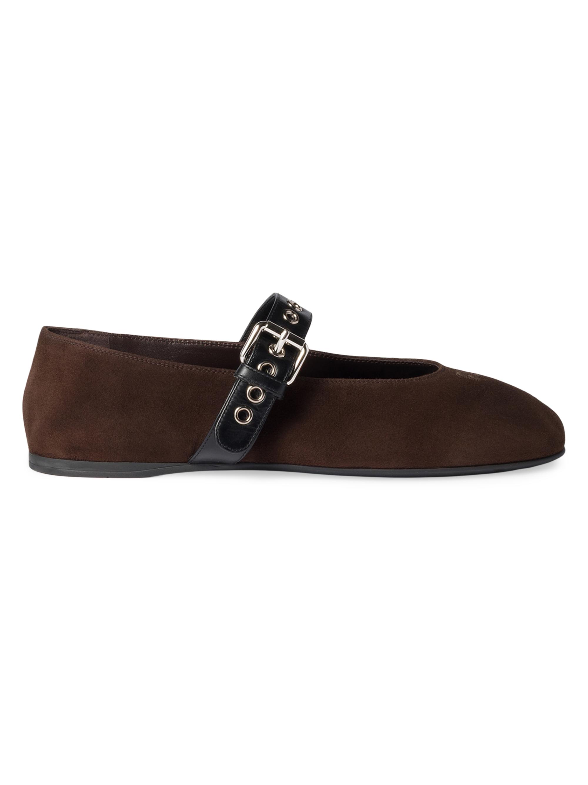 Miu Miu Women's Suede Ballerinas - Brown