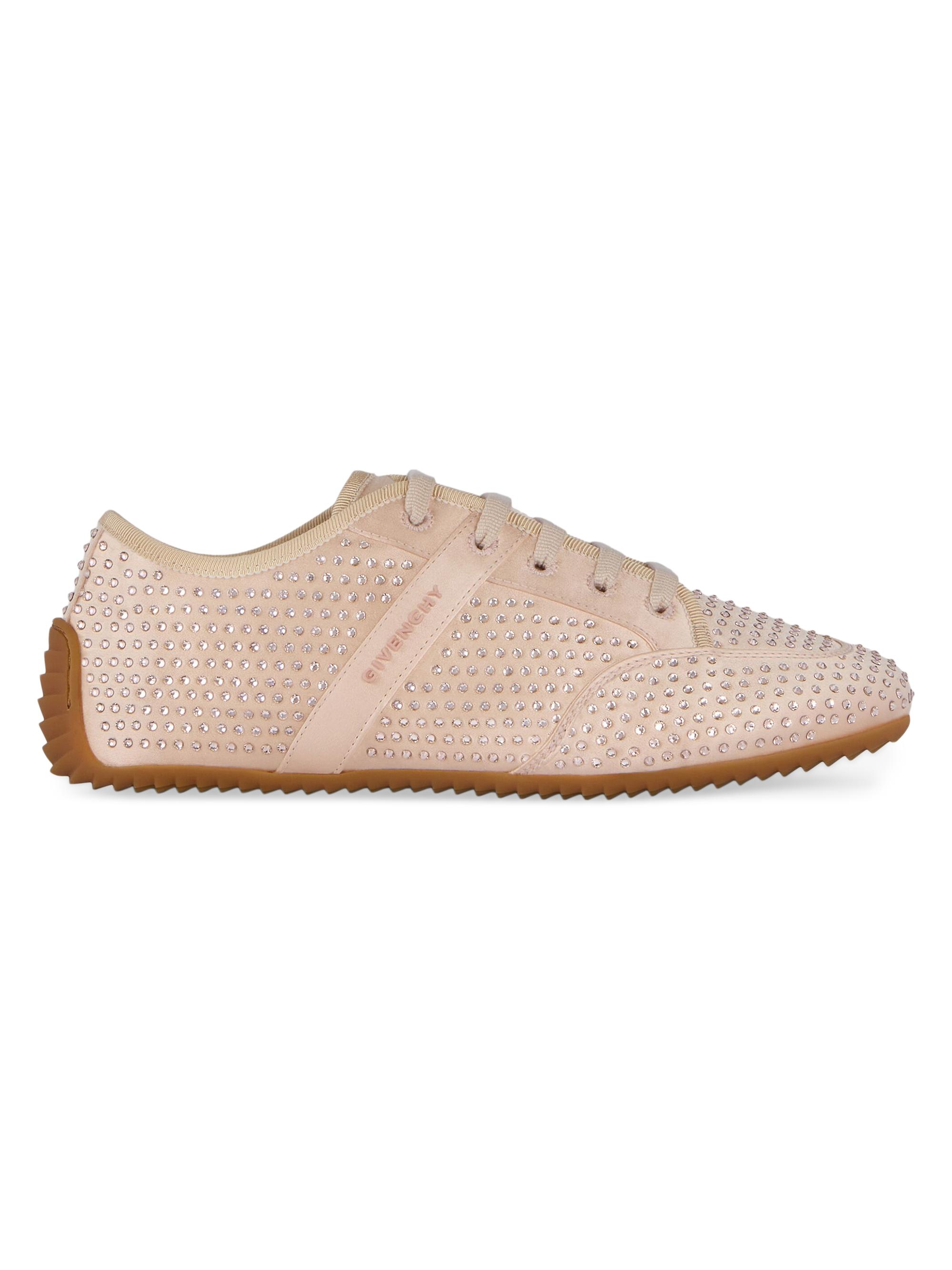 Givenchy Women's Slim Sneakers in Satin with Strass - Powder