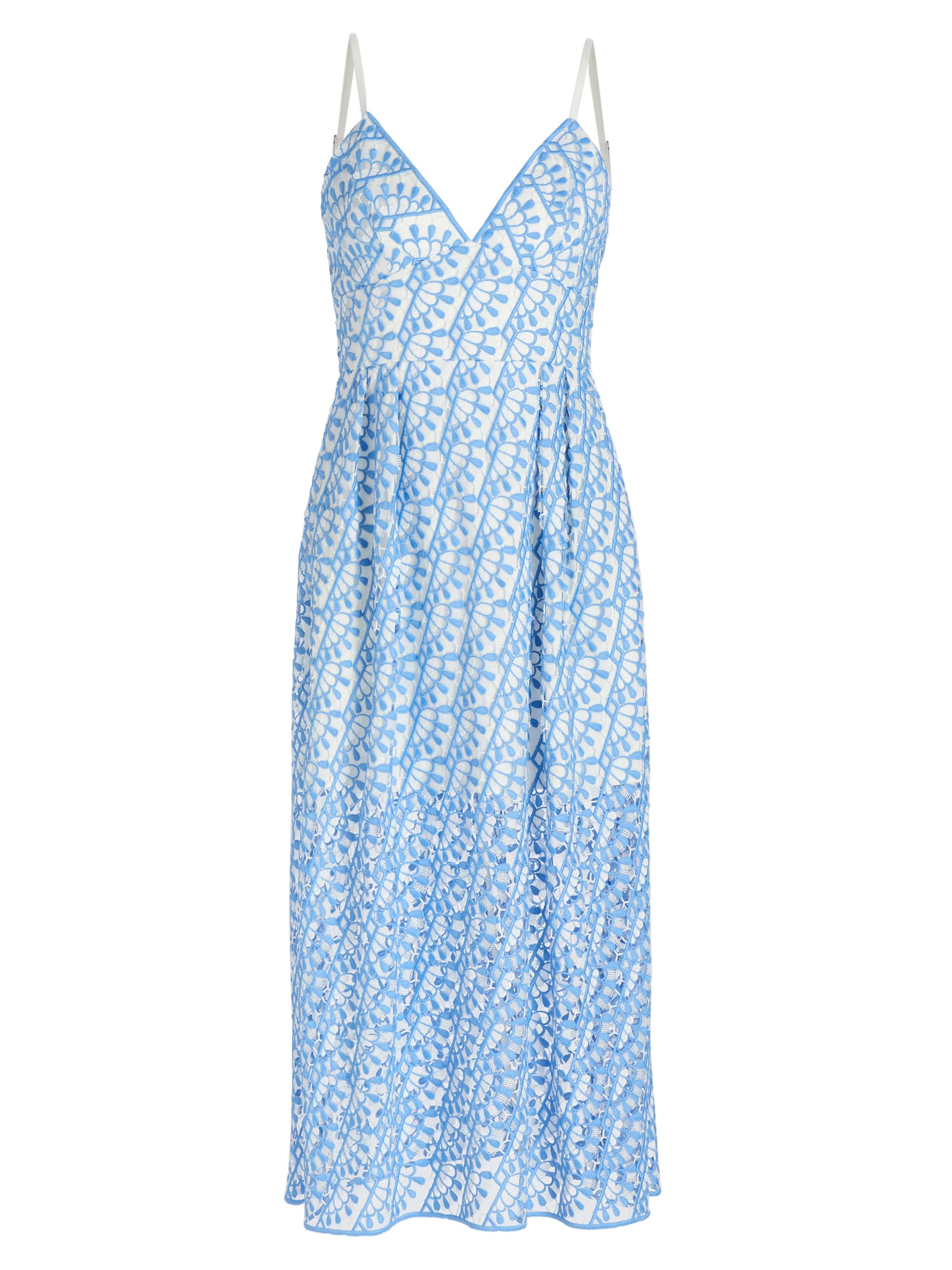 marni crochet dress Brown and blue striped cotton crochet dress