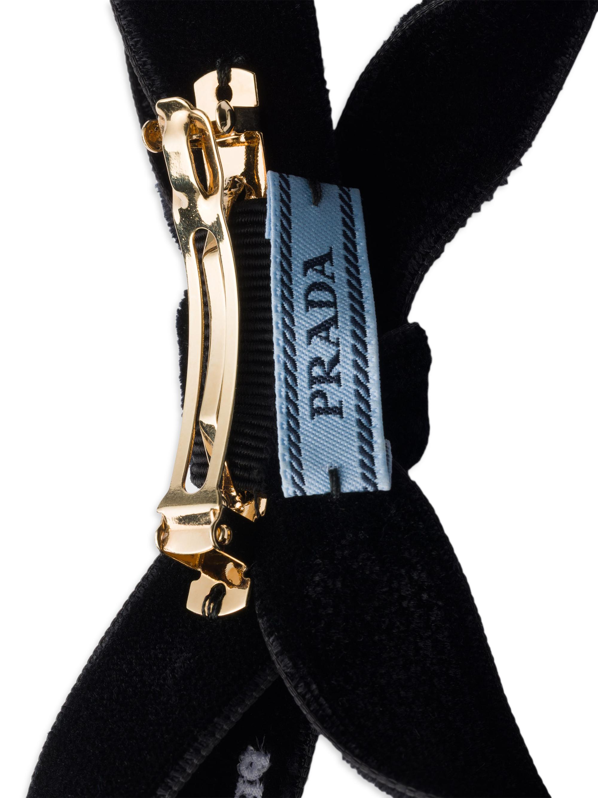 Prada Women's Velvet Hair Clip - Black | Thumbnail 2