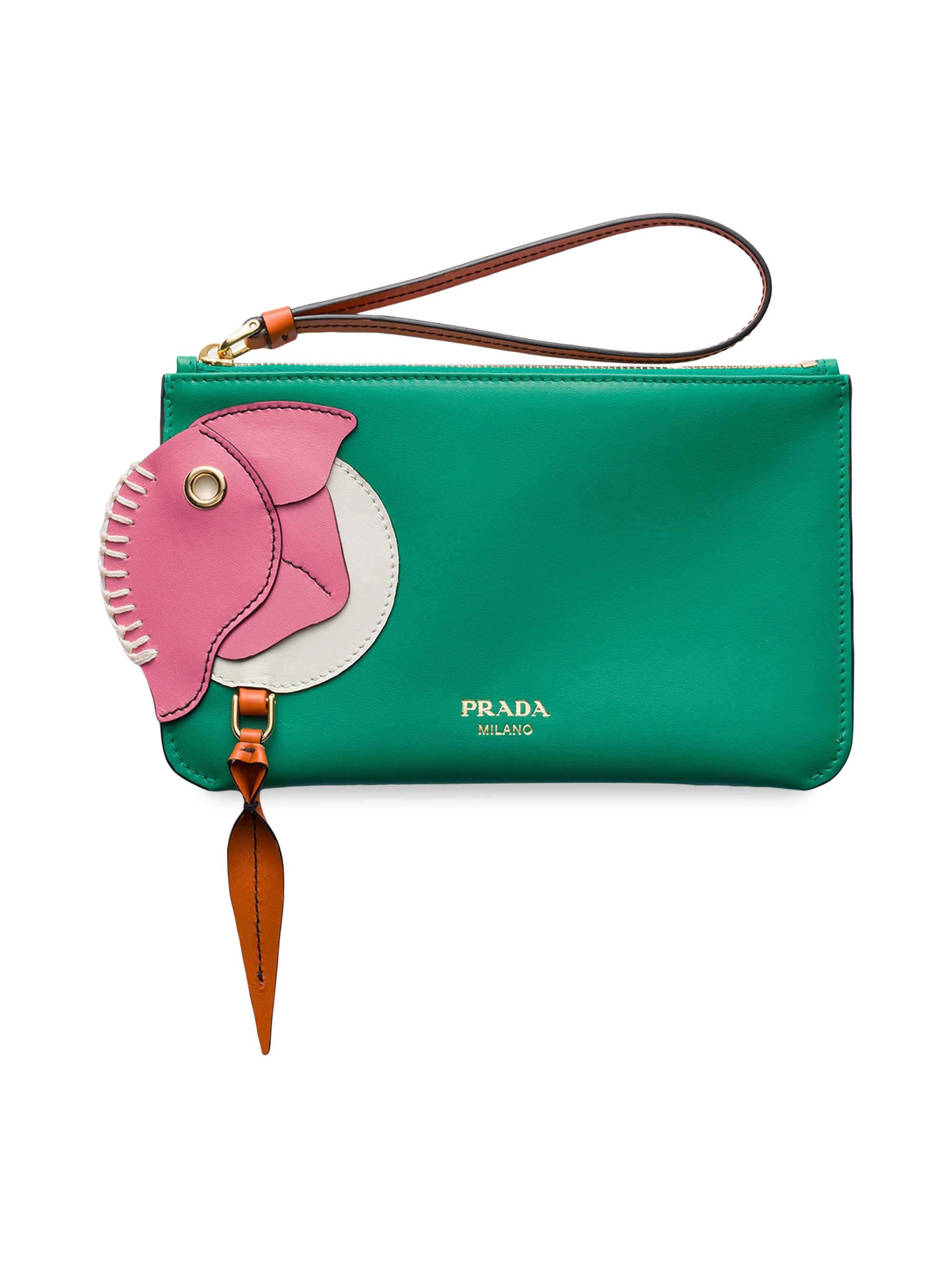 Prada Women's Leather Zipper Pouch