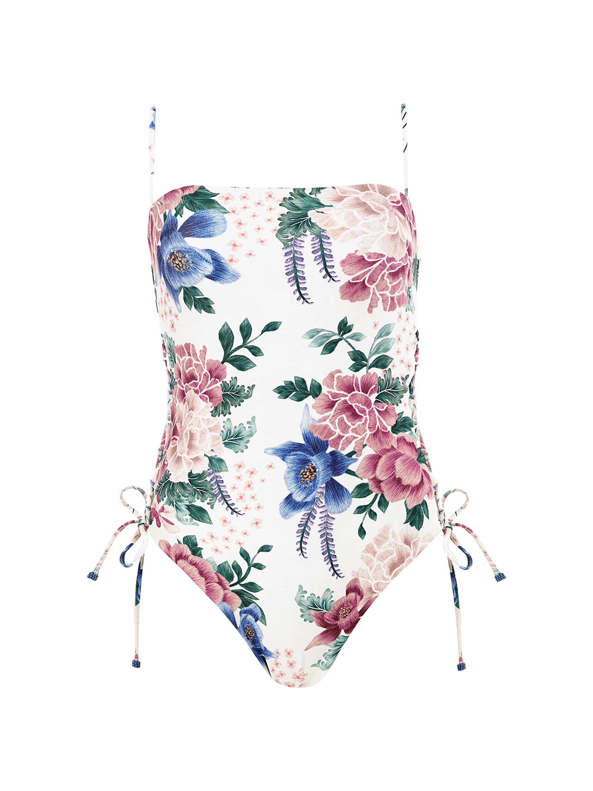 Agua Bendita Women's Posh Ivy Floral Reversible Cut-Out One-Piece Swimsuit