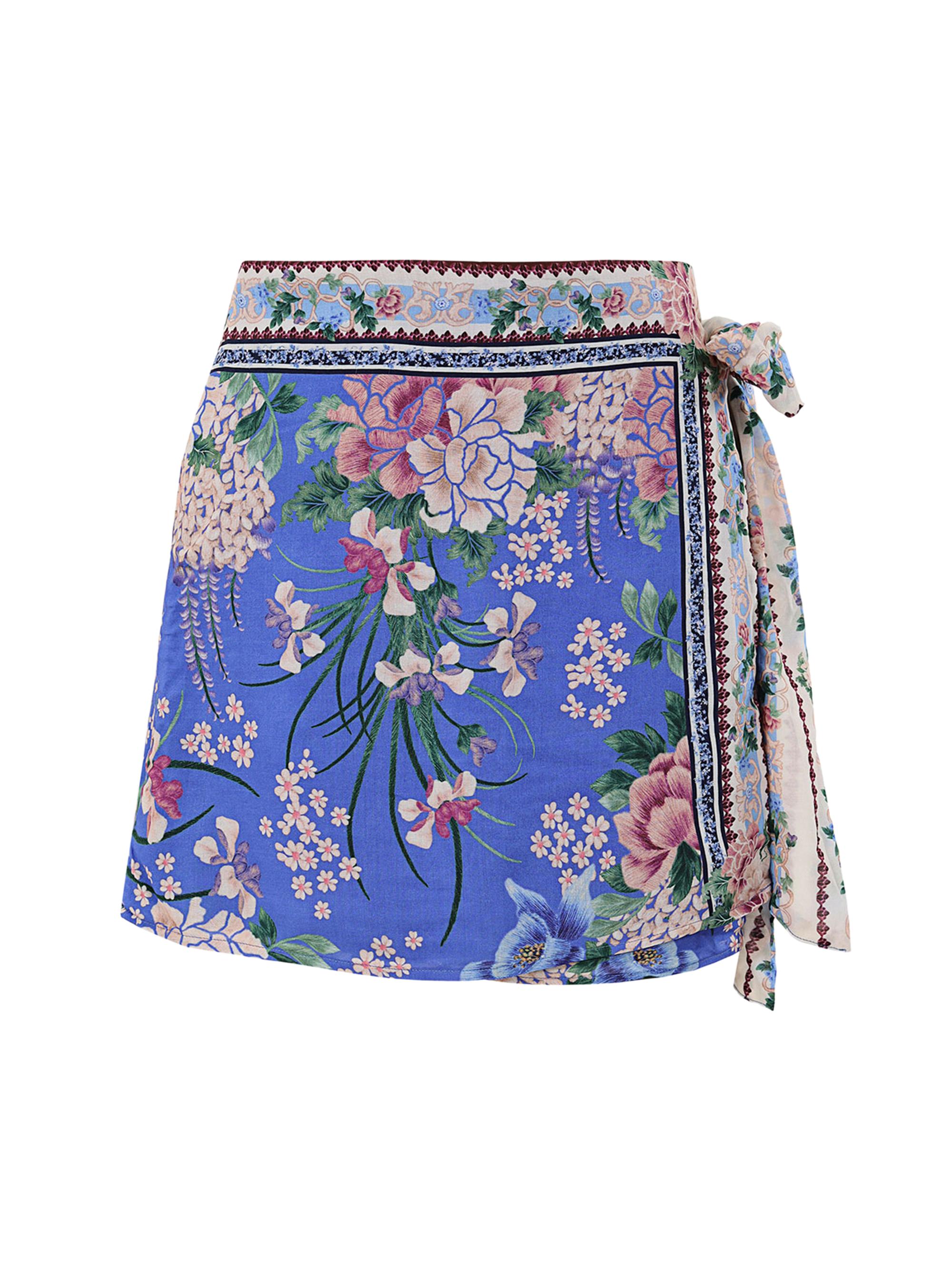 Agua Bendita Women's Ziara Ivy Floral Wrap Miniskirt